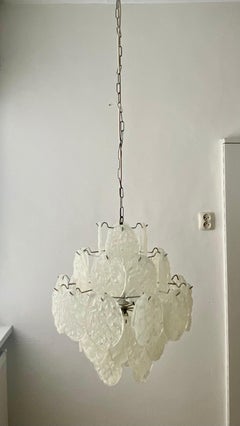 Large Midcentury-Modern Disc Chandelier in Style of Vistosi, Italy ca. 1970s