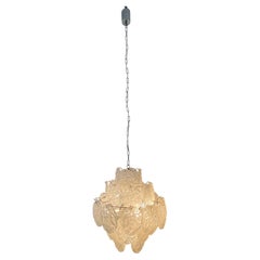 Large Midcentury-Modern Disc Chandelier in Style of Vistosi, Italy ca. 1970s