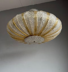 Gran lámpara colgante de cristal soplado de Murano de mediados de siglo ca1950