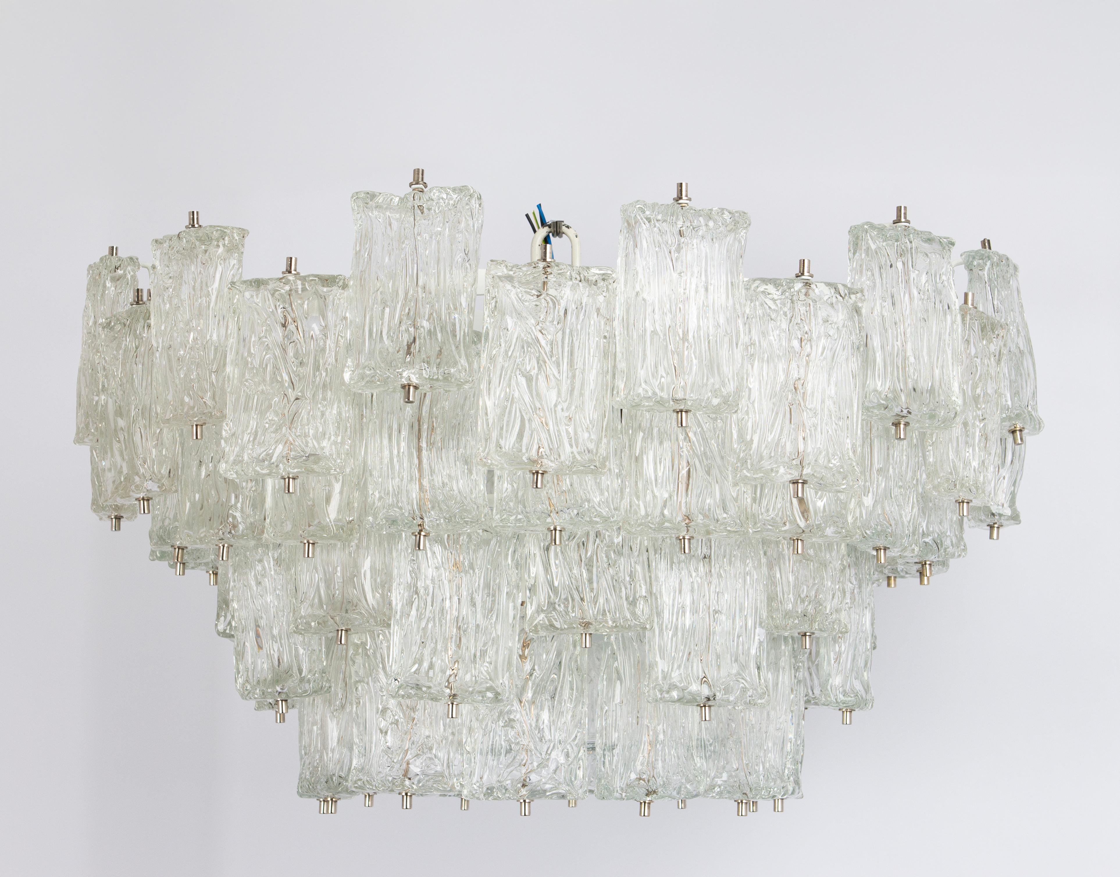 Mid-Century Modern Large Midcentury Murano Glass Chandelier by Barovier & Toso, Italy, 1960s For Sale