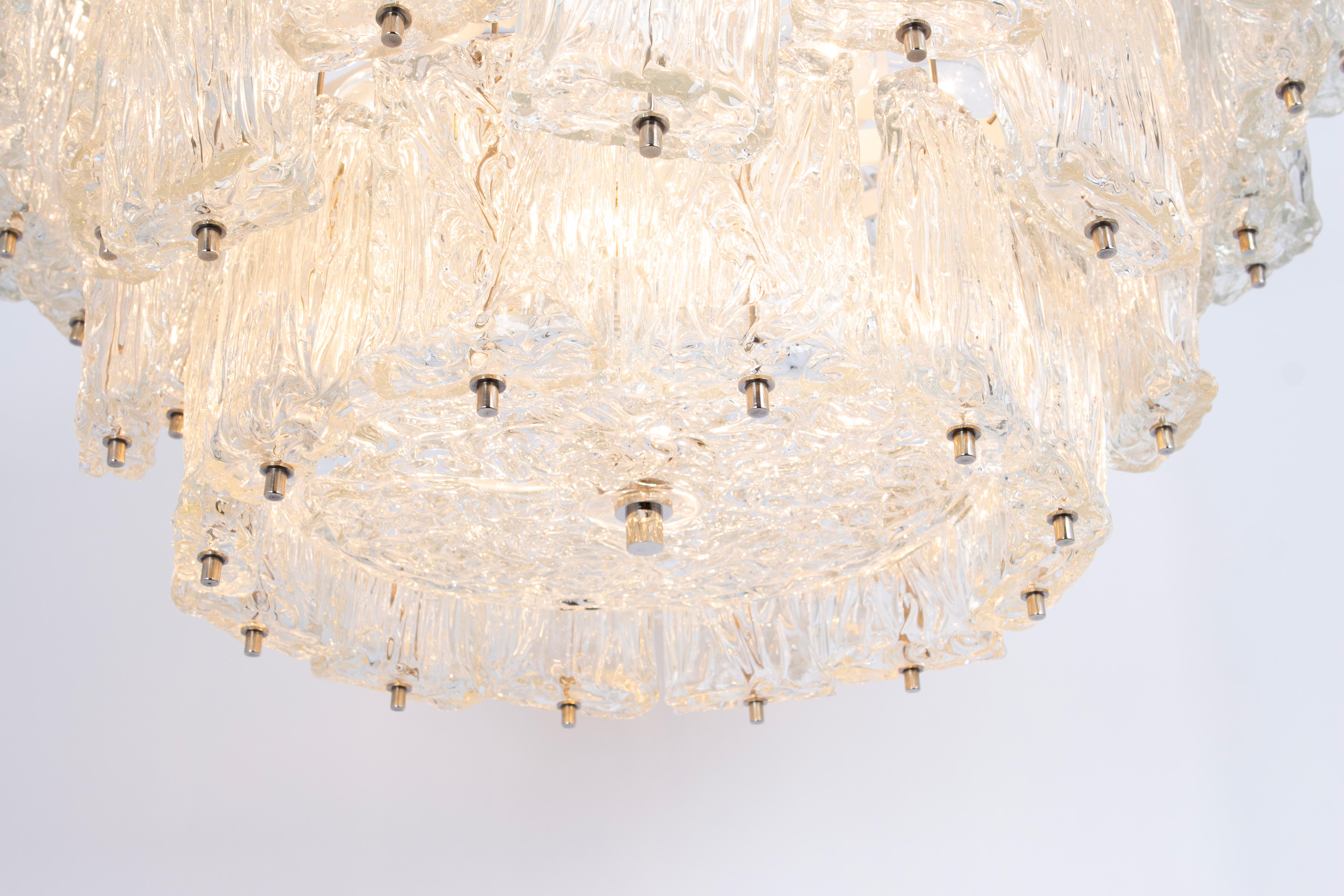Mid-20th Century Large Midcentury Murano Glass Chandelier by Barovier & Toso, Italy, 1960s For Sale