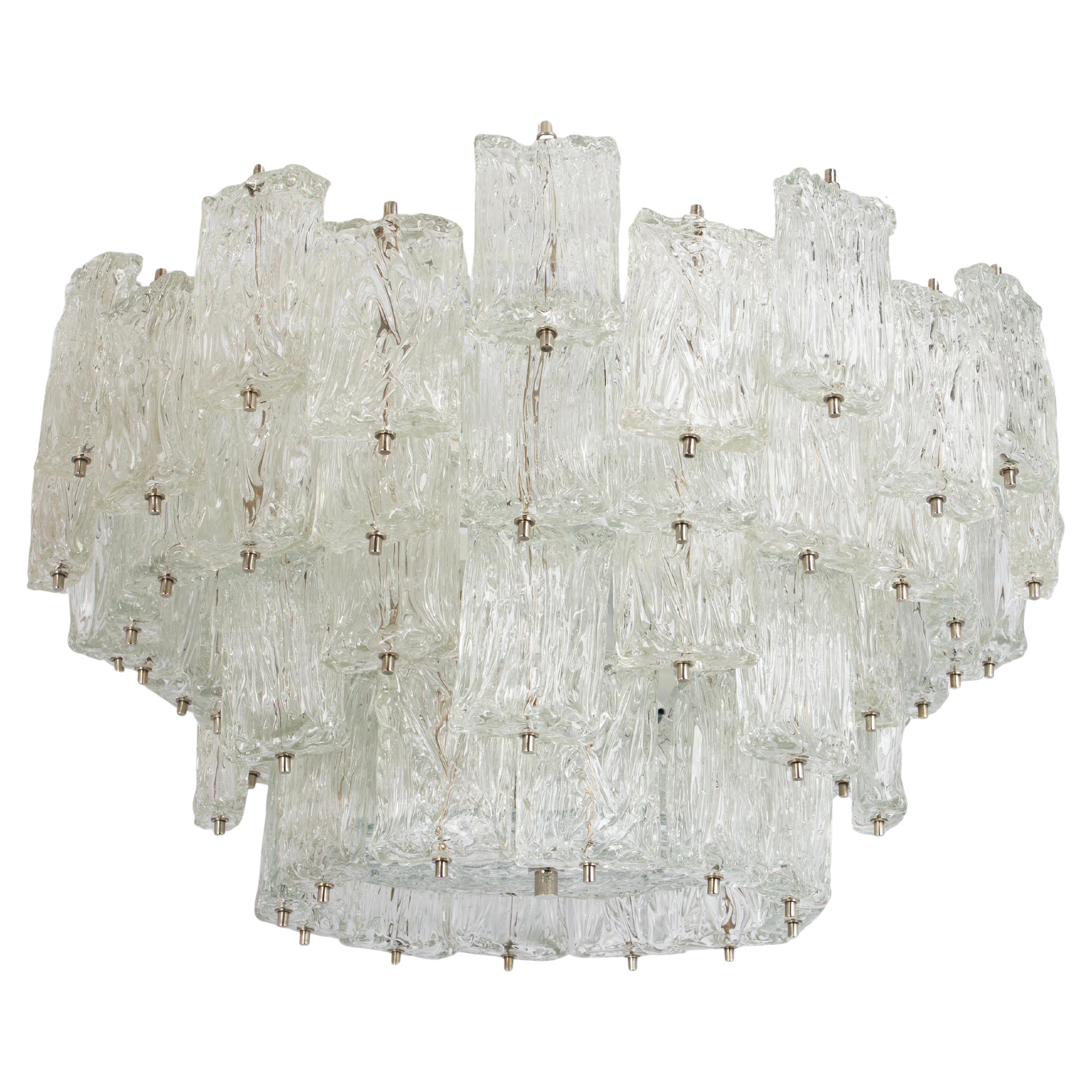 Großer Murano-Glaslüster aus der Jahrhundertmitte von Barovier & Toso, Italien, 1960er Jahre