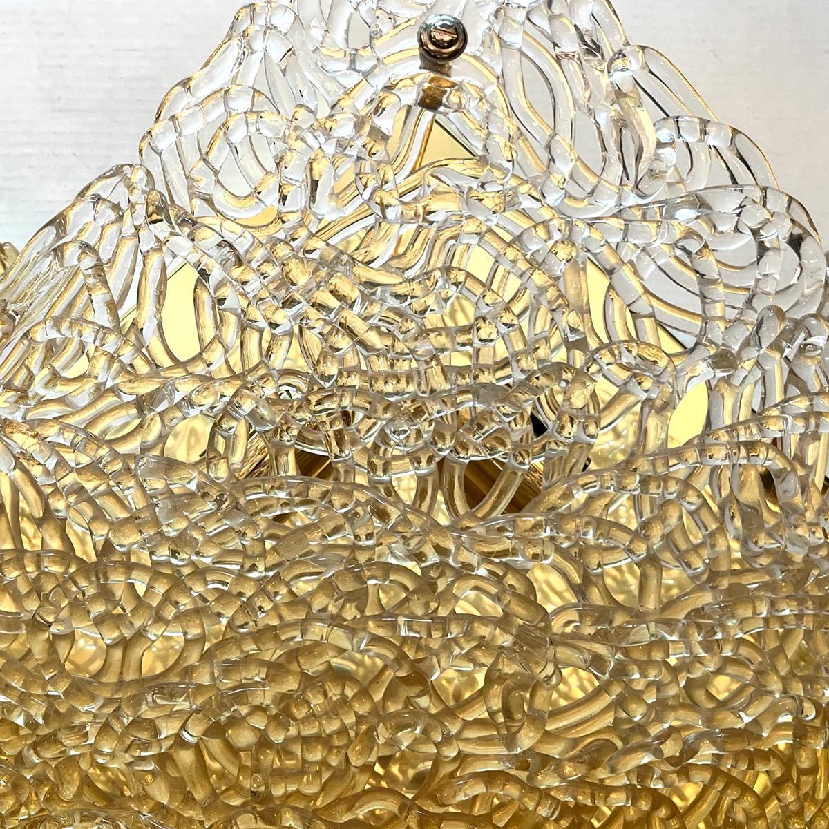 Grandes apliques de Murano de mediados de siglo Latón en venta