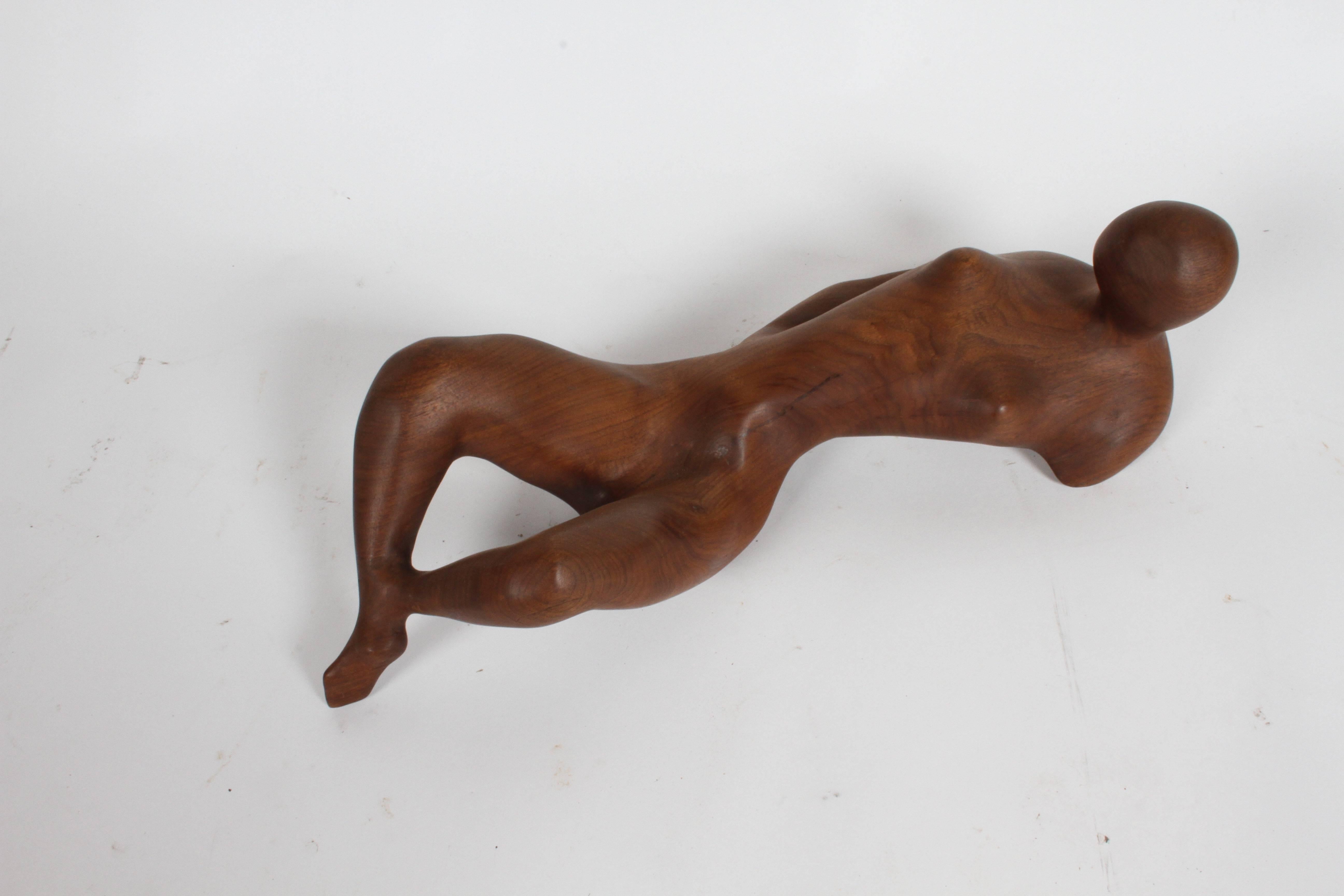 Mid-20th Century Large Midcentury Nude Female Form Wood Sculpture