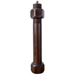 Large Midcentury Nut and Bolt Pepper Mill