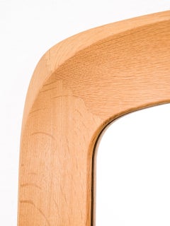 Large Midcentury Oak Wall Mirror, Glas & Trä Hovmantorp, Sweden