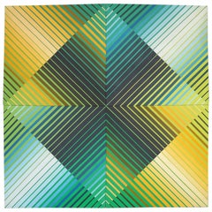 Retro Large Midcentury Op Art 3-D Painting by Yoko Haru