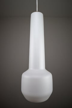 Large Midcentury Opaline Pendant Lights from Denmark, 1960s