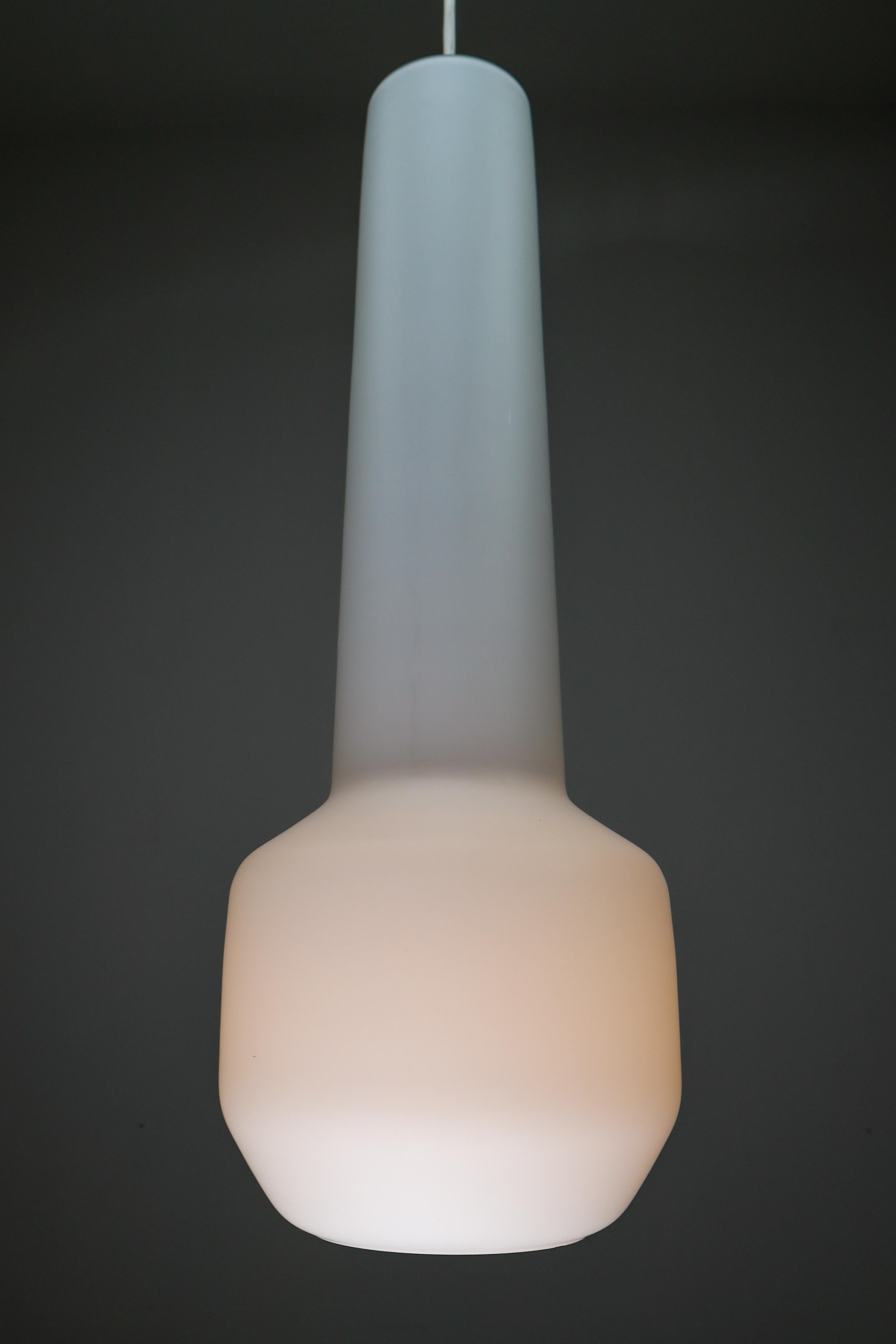 Large Midcentury Opaline Pendant Lights from Denmark, 1960s 1