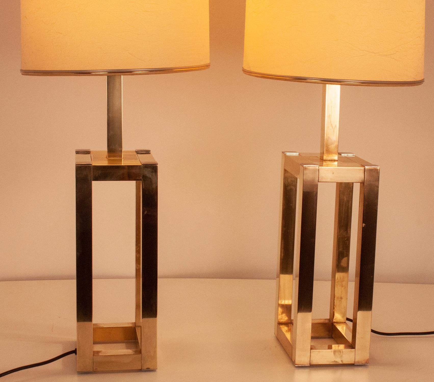 Late 20th Century Large Midcentury Pair of Table Lamps by Willy Rizzo for Lumica, Spain, 1970s