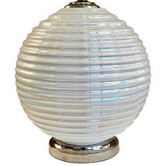 Large Midcentury Pearlescent Glass Lamp