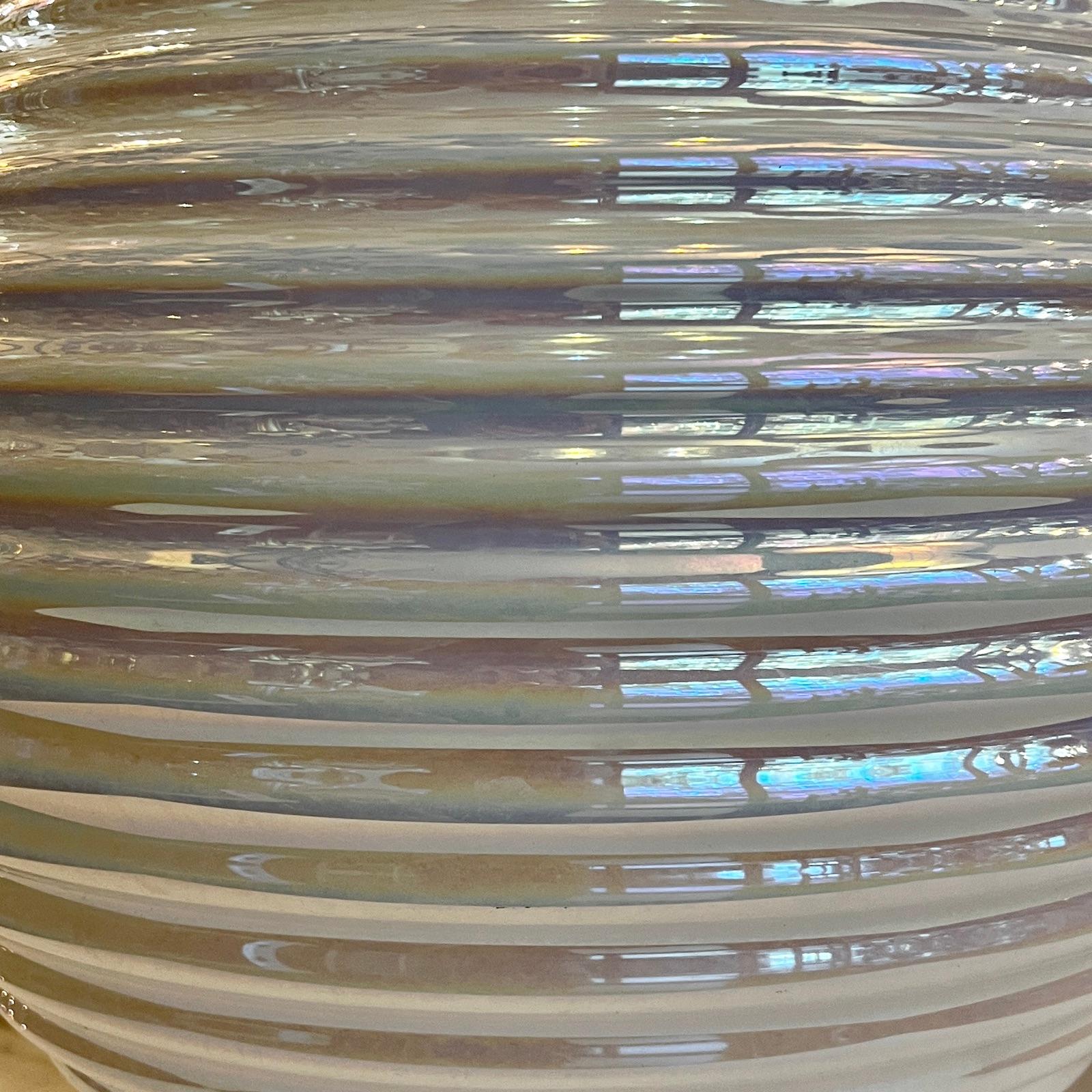Large Midcentury Pearlescent Glass Lamp In Good Condition For Sale In New York, NY