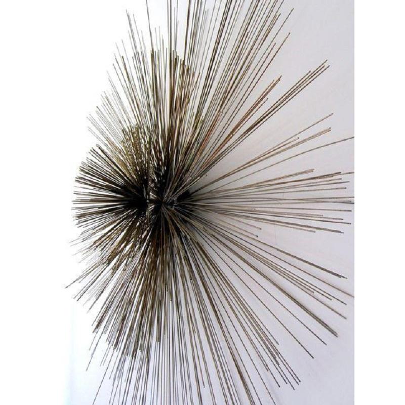 American Large Midcentury Pom Pom/Sunburst Wall Sculpture by Curtis Jere For Sale