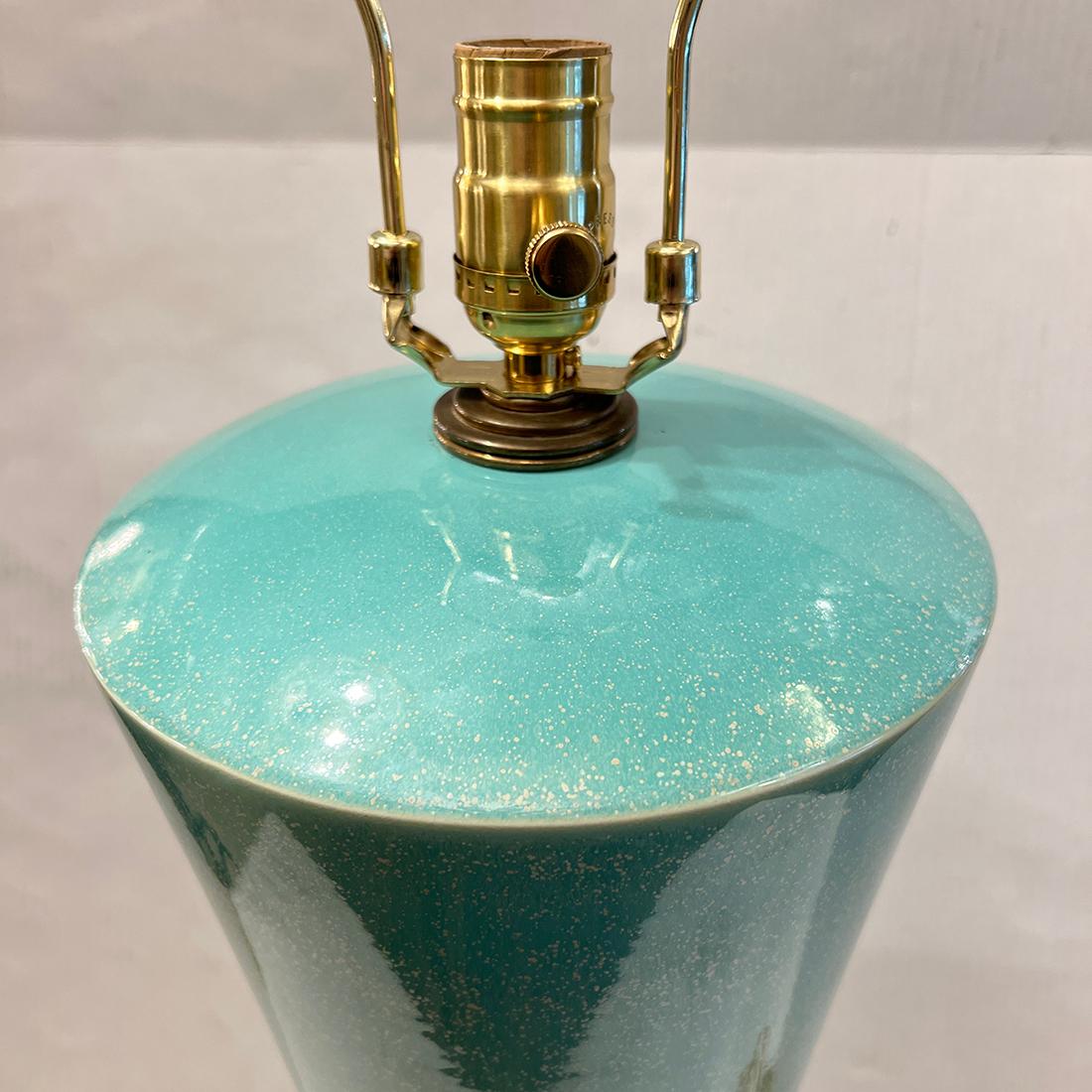 Large Midcentury Porcelain Lamp In Good Condition For Sale In New York, NY