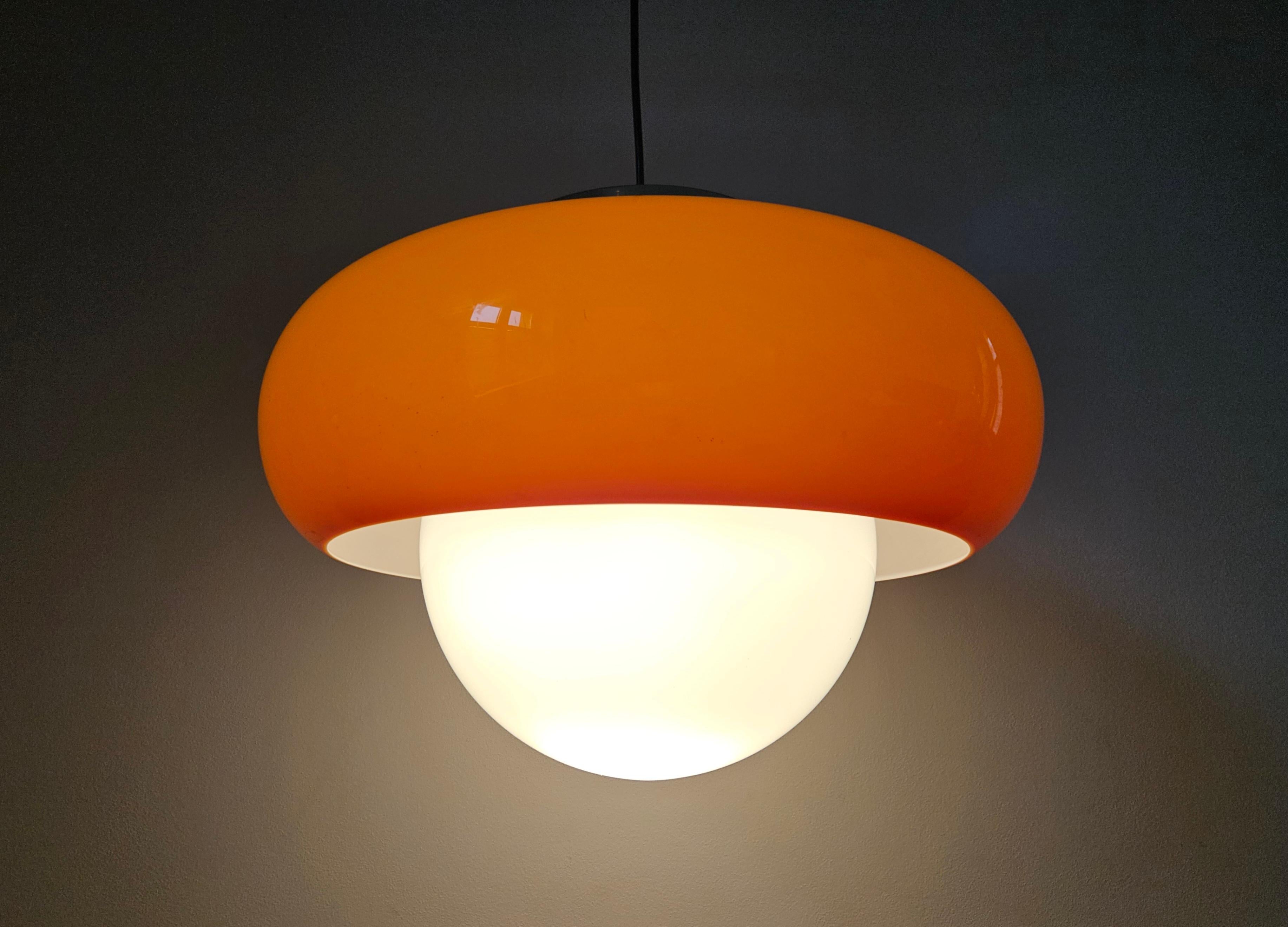 Colgante grande de mediados de siglo Meblo, Harvey Guzzini, Space Age, Italia, años 70 en venta 3