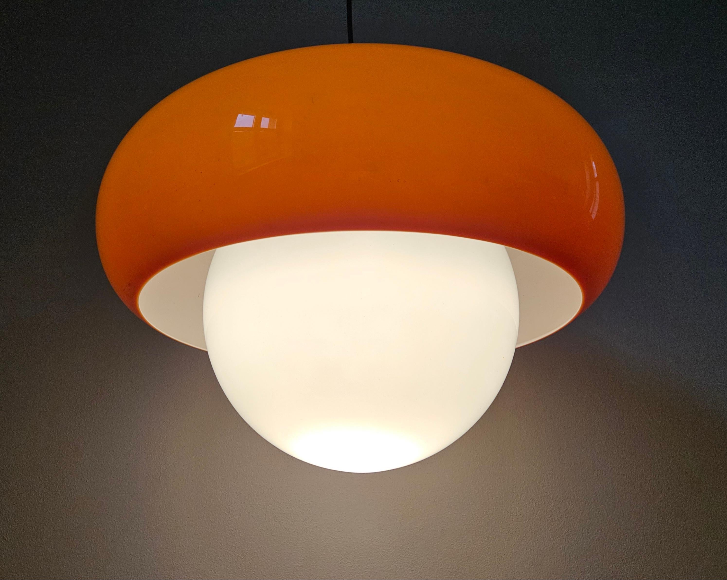 Colgante grande de mediados de siglo Meblo, Harvey Guzzini, Space Age, Italia, años 70 en venta 7