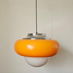 Large Midcentury Rare Pendant Meblo, Harvey Guzzini, Space Age, Italy, 1970s