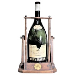 Used Large Mid-Century Remy Martin Wooden Bottle Tipper Cognac Display Dispenser