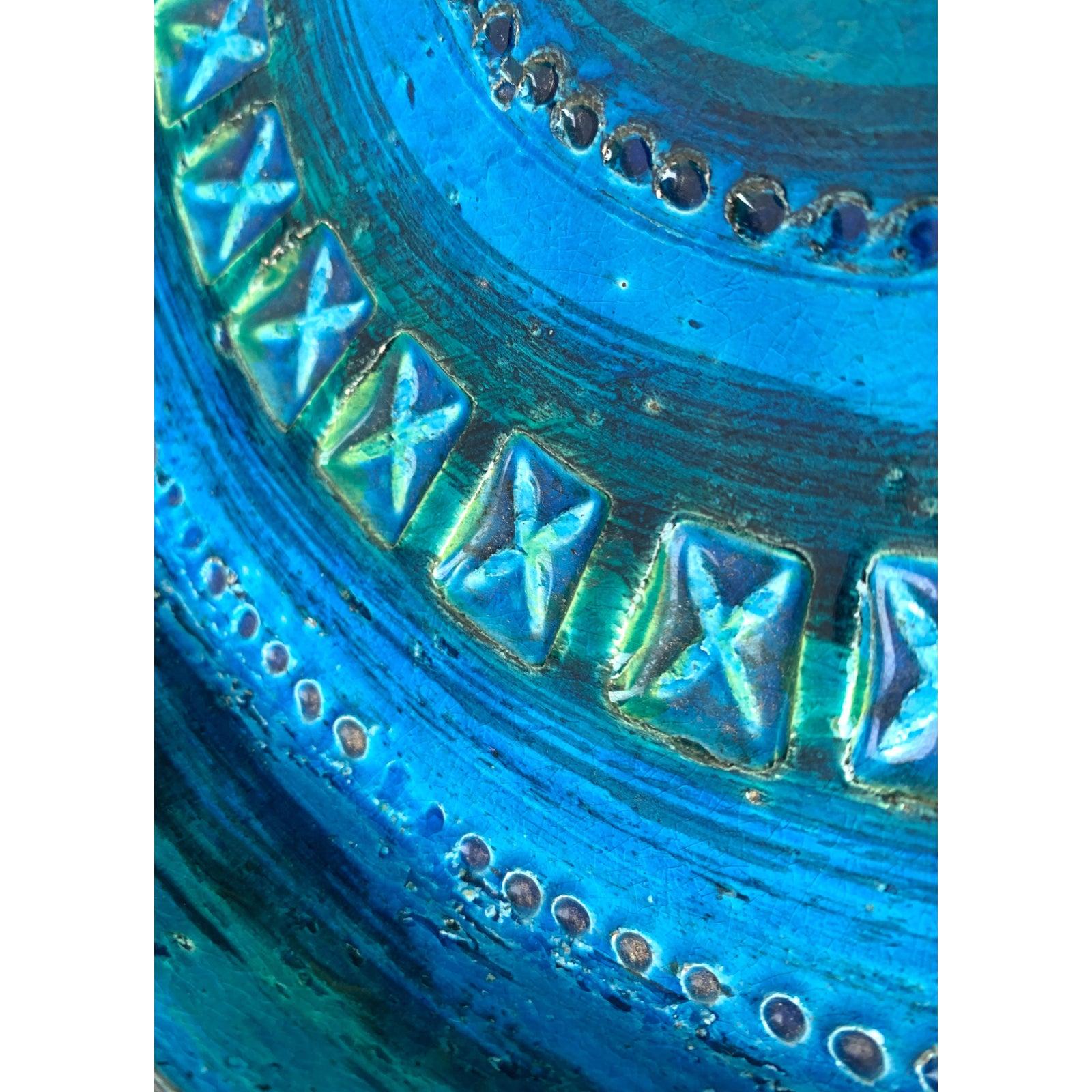 Grande ciotola in ceramica Rimini Blu del MidCentury di Aldo Londi per Bitossi, Italia, anni '60 in vendita 3