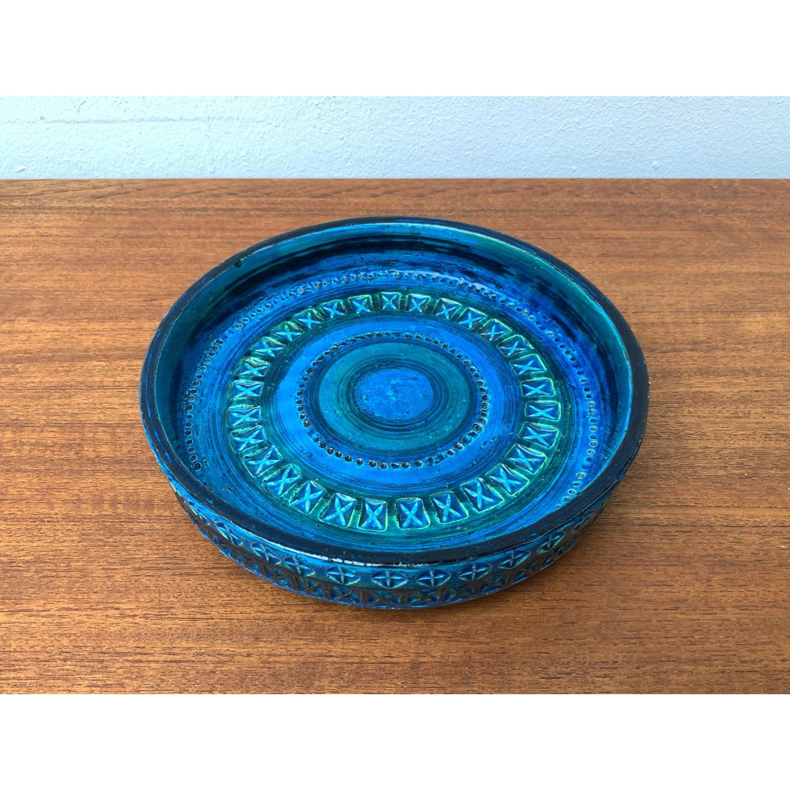 XX secolo Grande ciotola in ceramica Rimini Blu del MidCentury di Aldo Londi per Bitossi, Italia, anni '60 in vendita