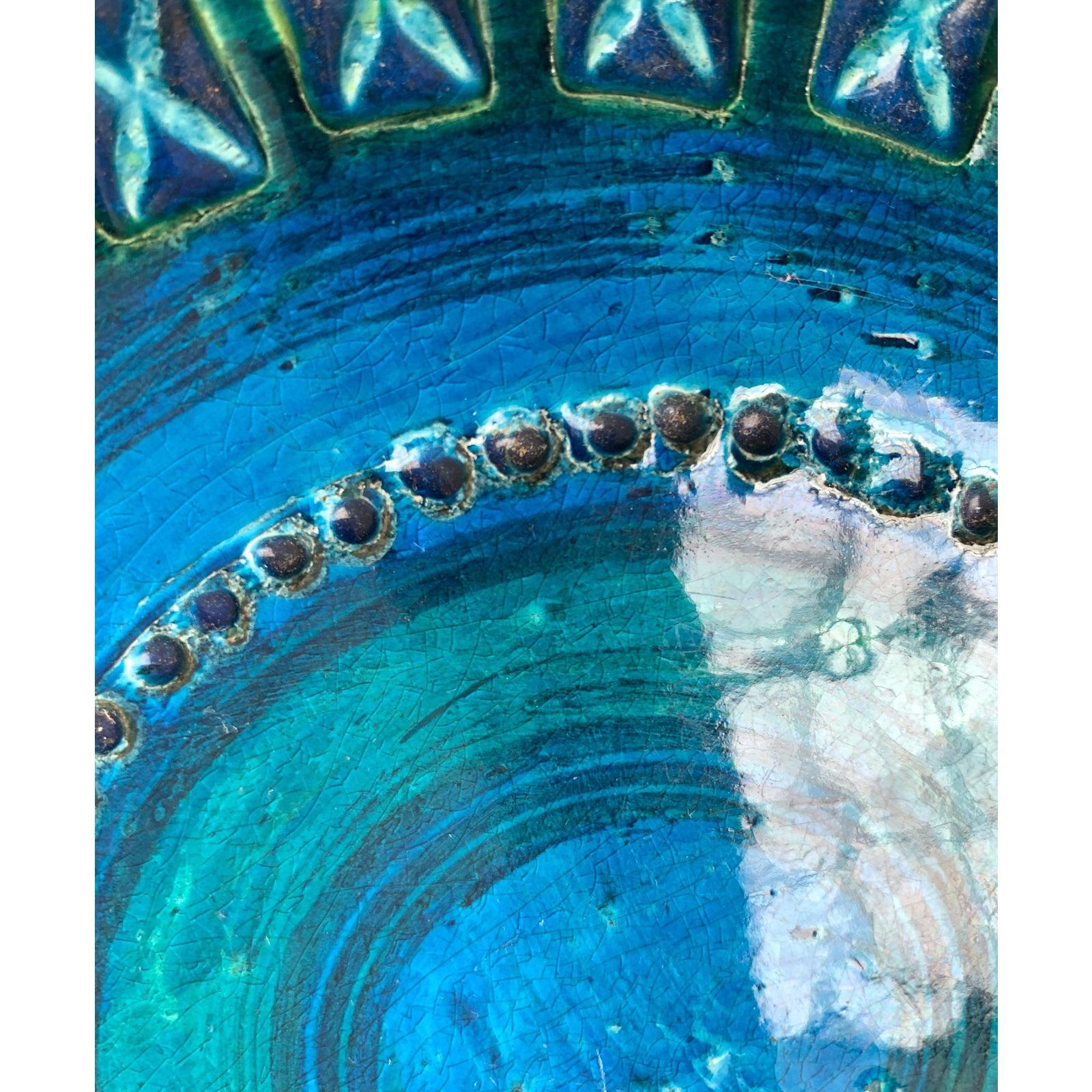 Ceramica Grande ciotola in ceramica Rimini Blu del MidCentury di Aldo Londi per Bitossi, Italia, anni '60 in vendita