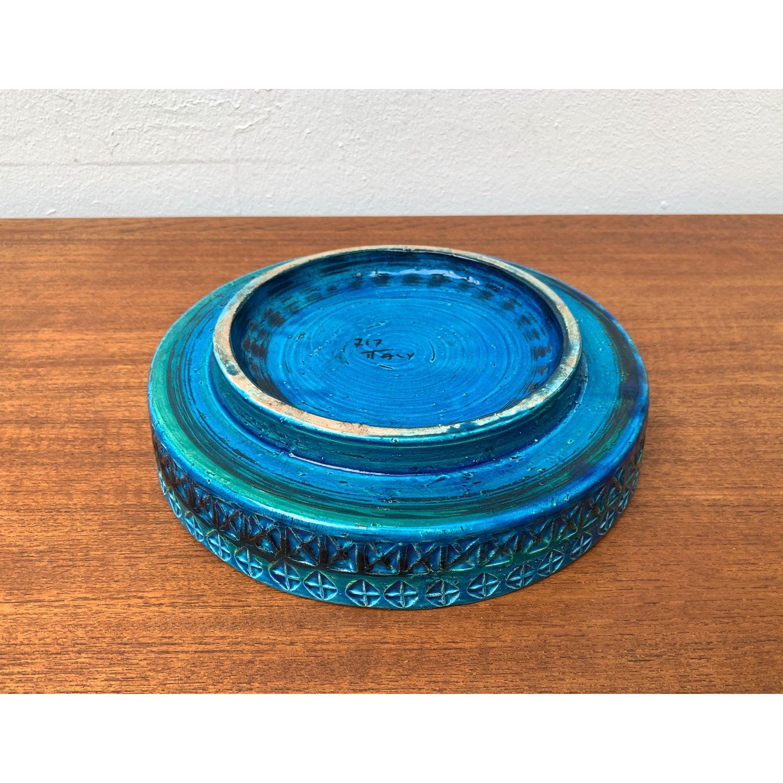Grande ciotola in ceramica Rimini Blu del MidCentury di Aldo Londi per Bitossi, Italia, anni '60 in vendita 1