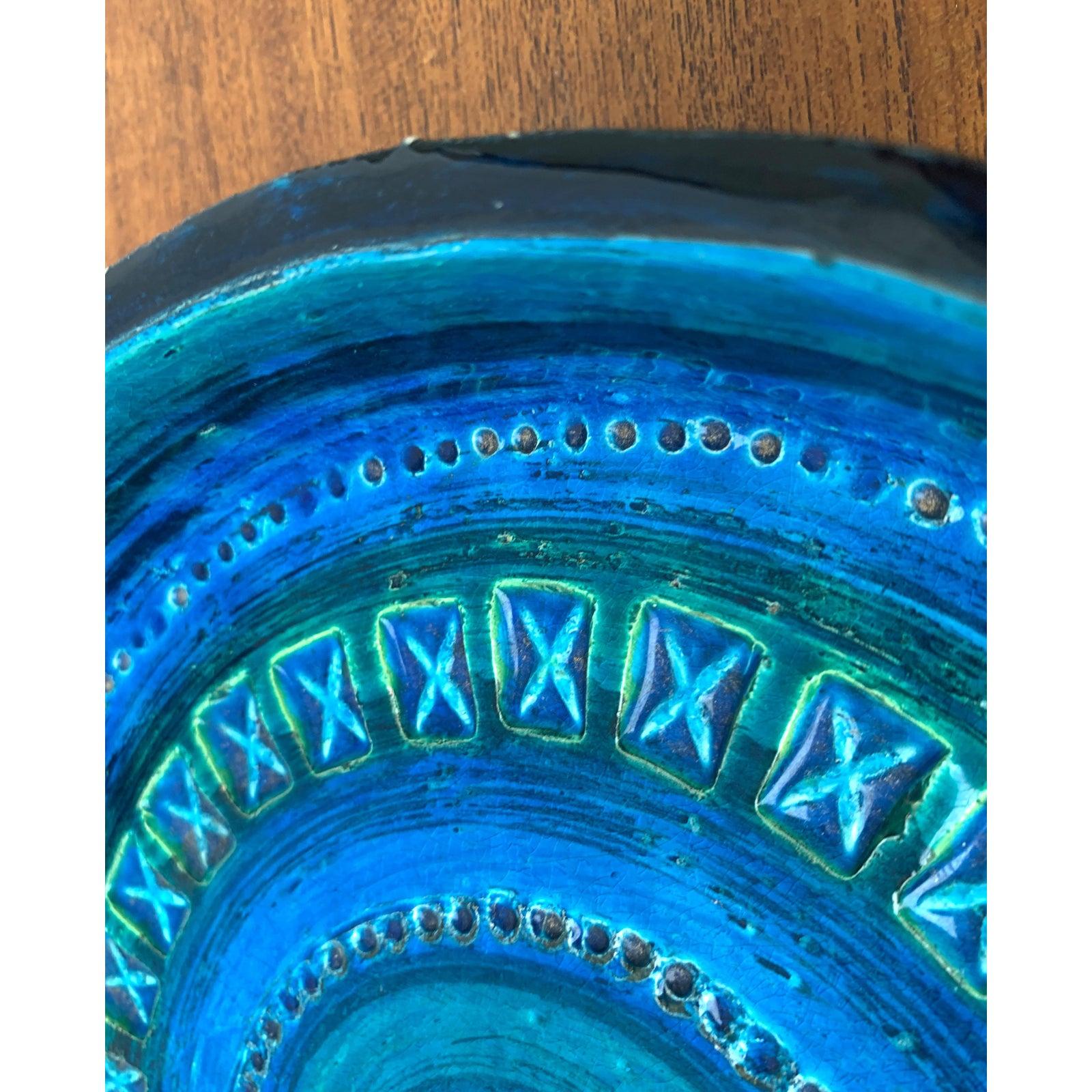 Grande ciotola in ceramica Rimini Blu del MidCentury di Aldo Londi per Bitossi, Italia, anni '60 in vendita 2
