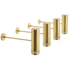 Large Midcentury Scandinavian Brass Wall Lamps by Boréns