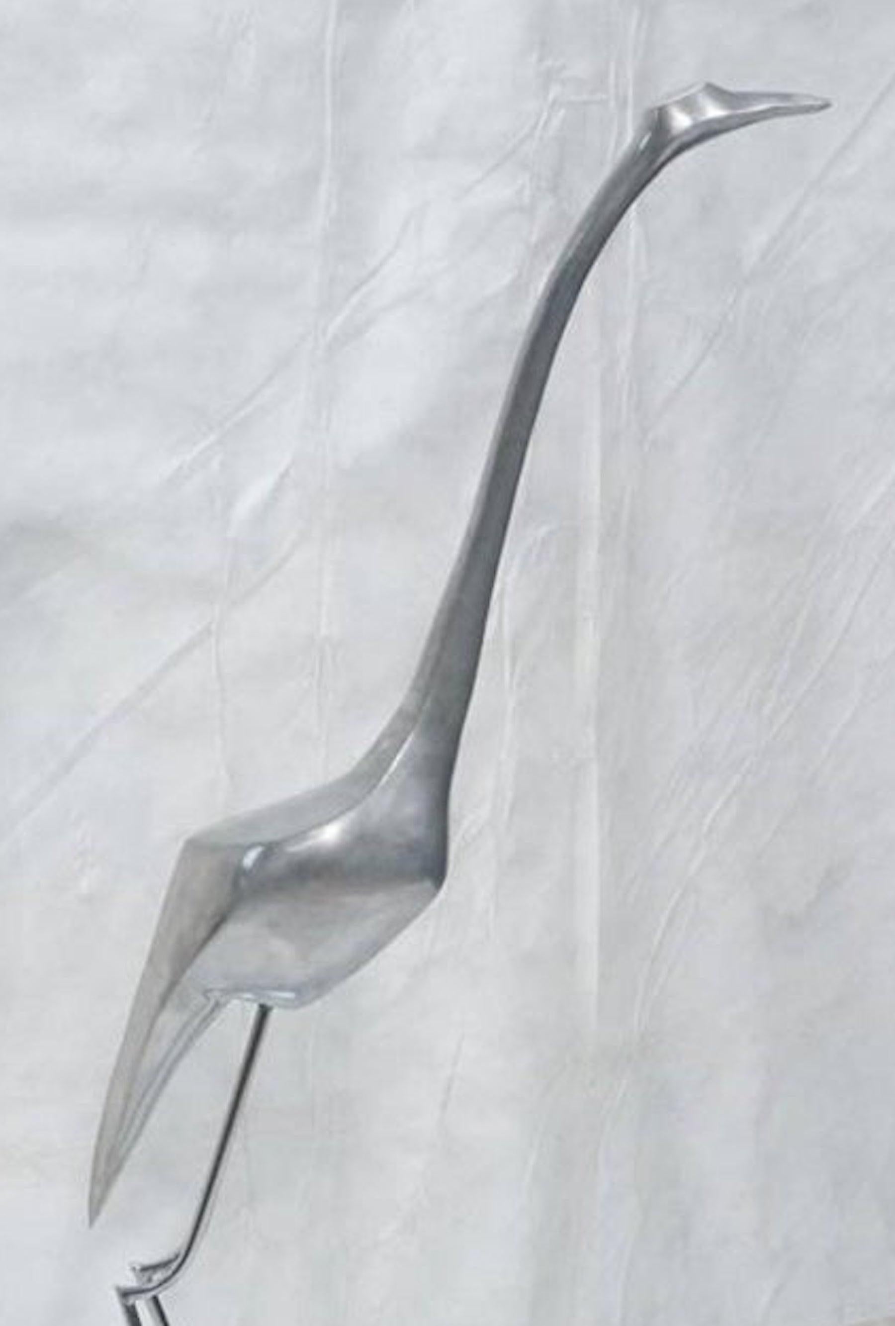 Mid-Century Modern Large Midcentury Sculpture of a Standing Egret, in the Style of Maison Jansen