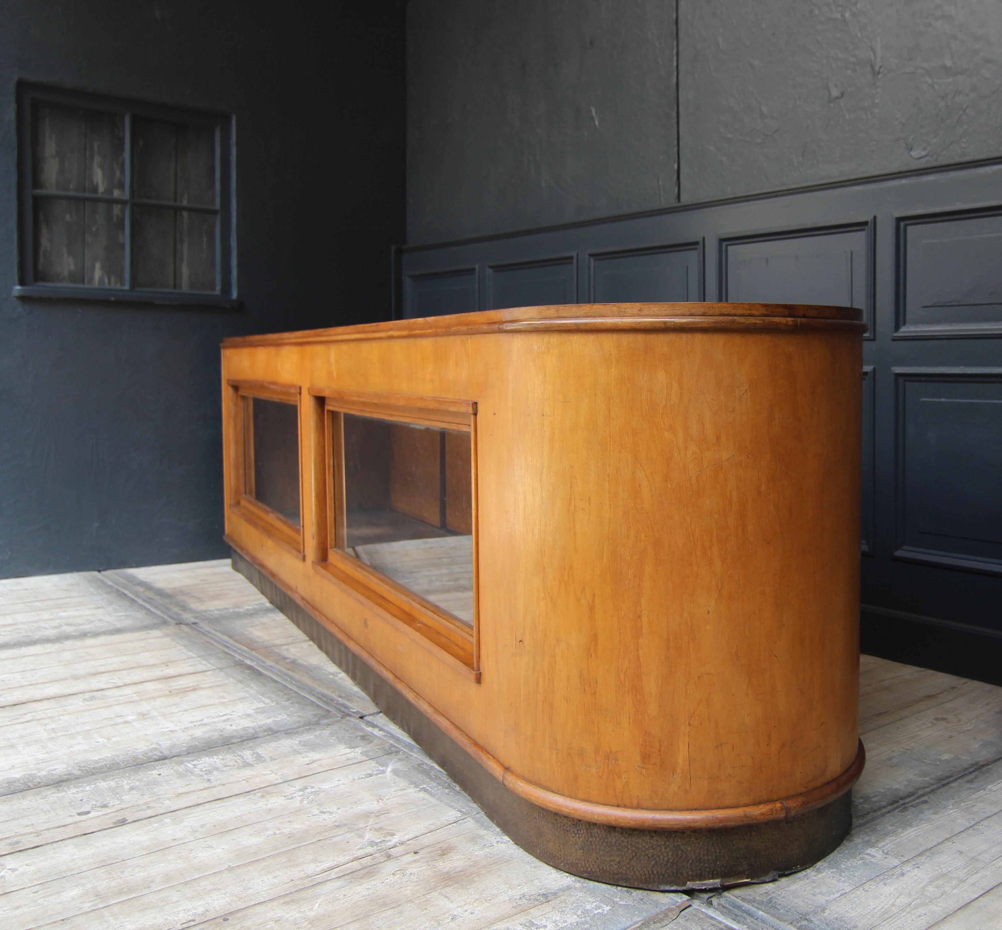 Large Midcentury Shop Counter with Sliding Doors For Sale 3