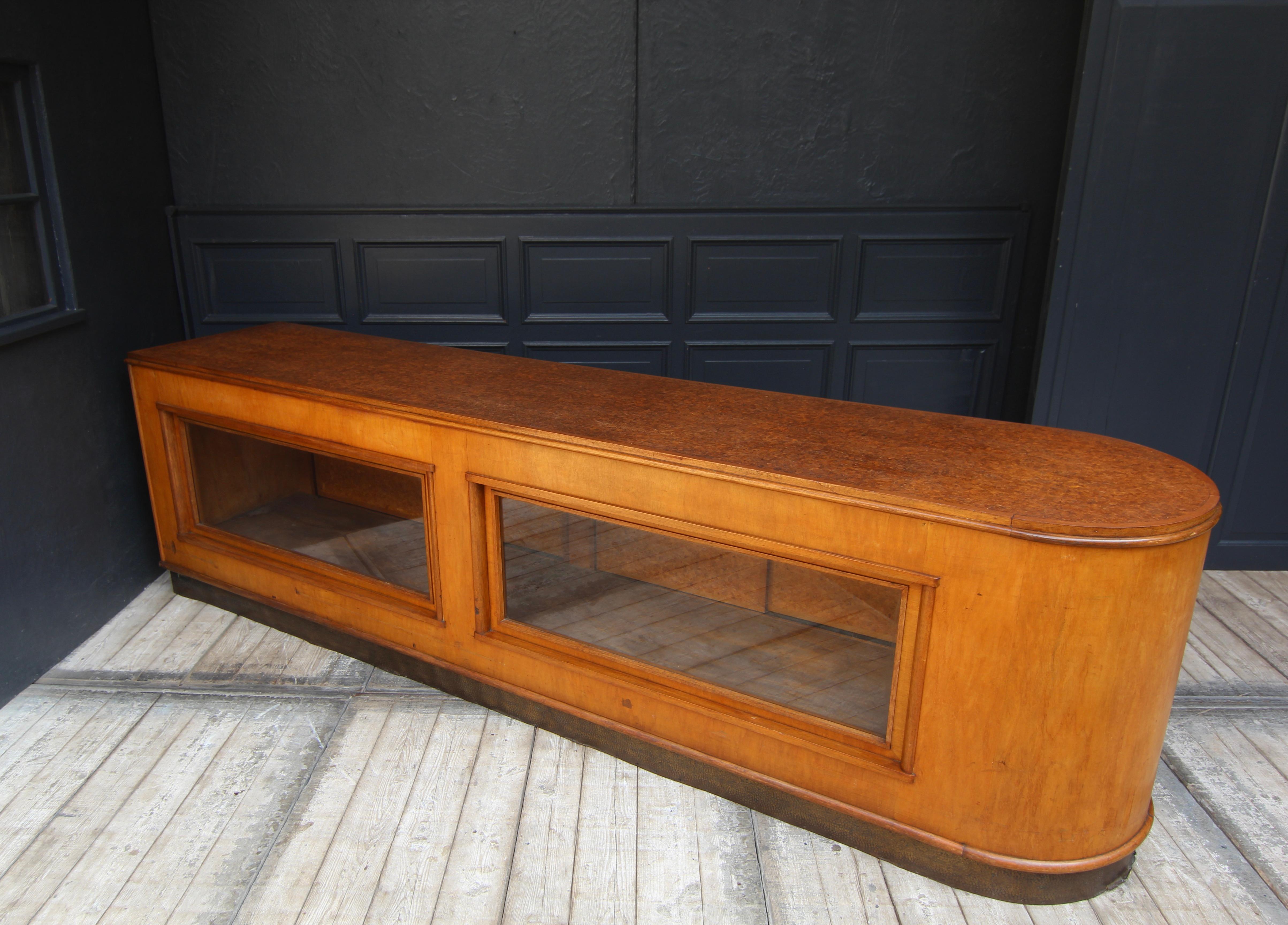 Large Midcentury Shop Counter with Sliding Doors For Sale 5