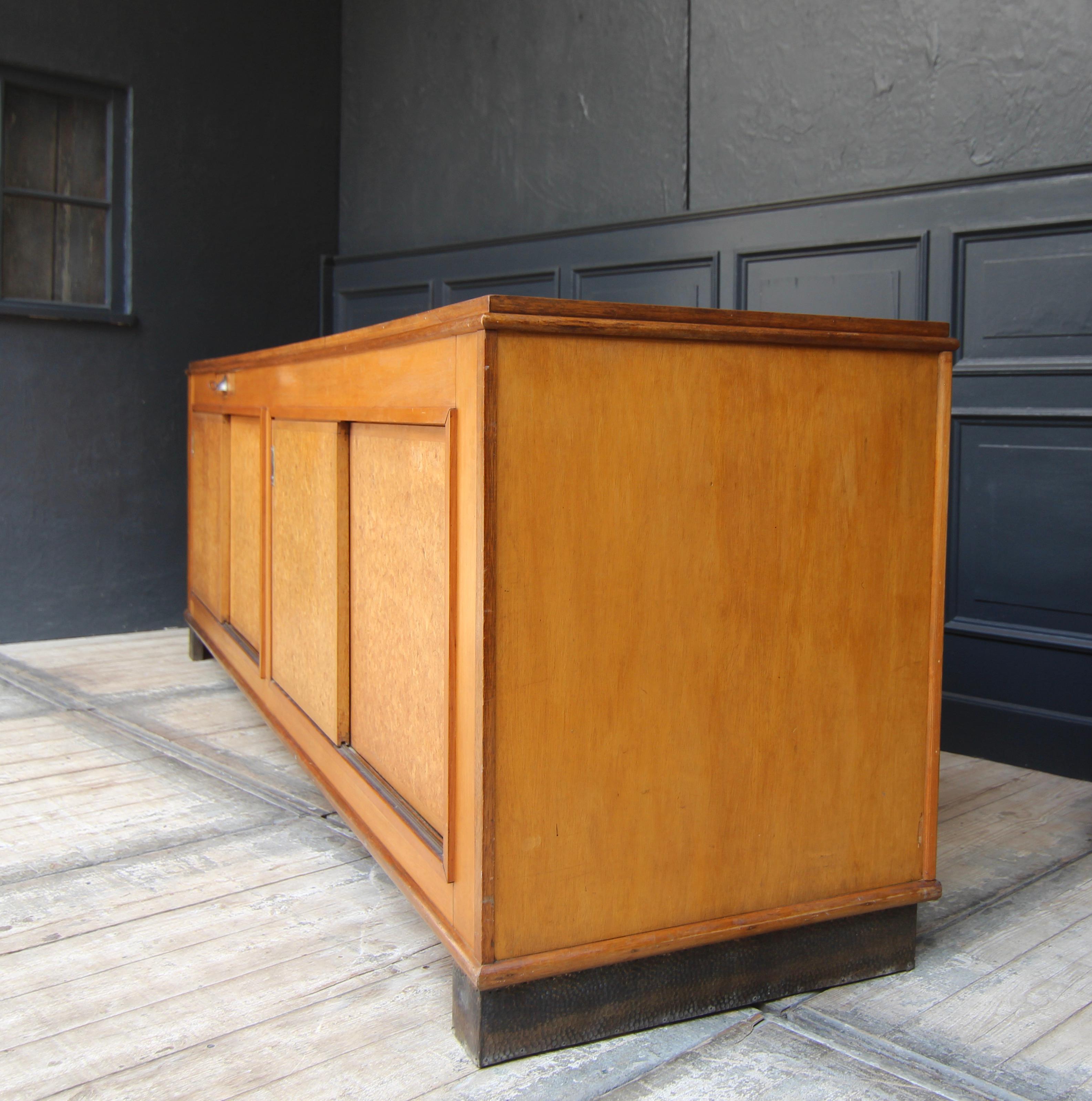 Large Midcentury Shop Counter with Sliding Doors For Sale 8