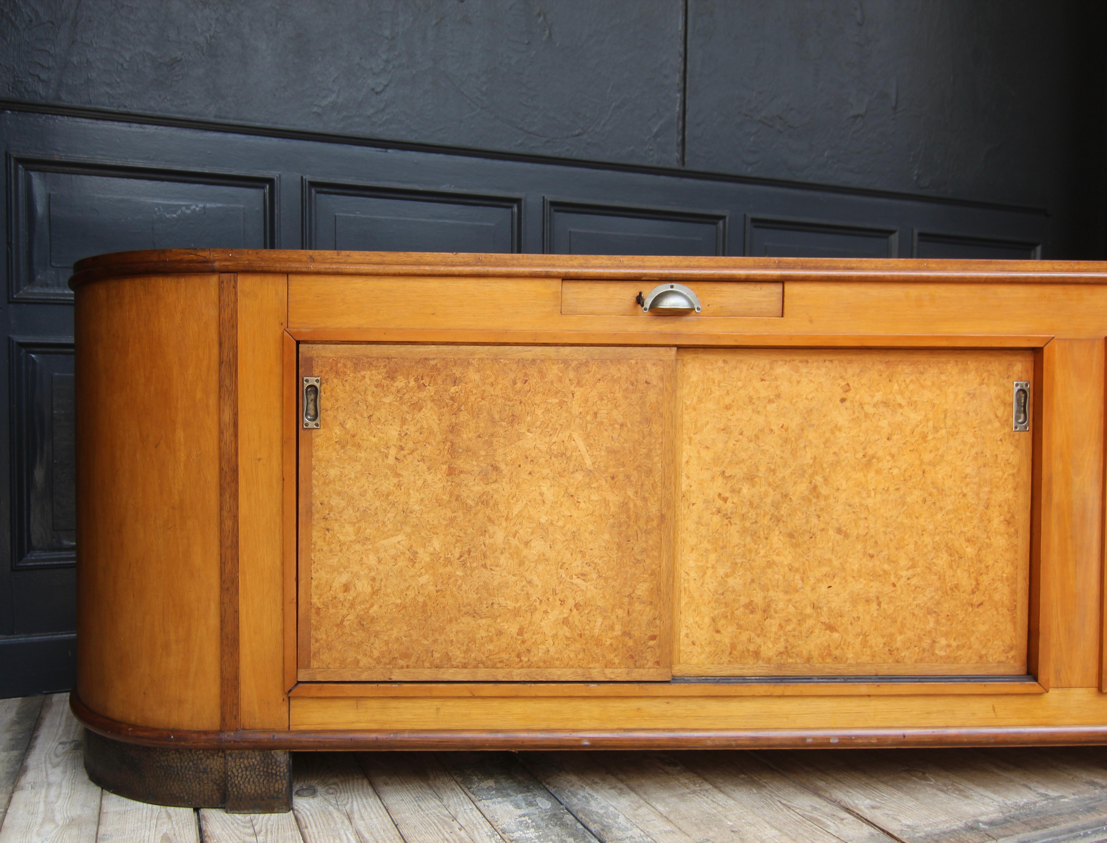 Large Midcentury Shop Counter with Sliding Doors For Sale 9