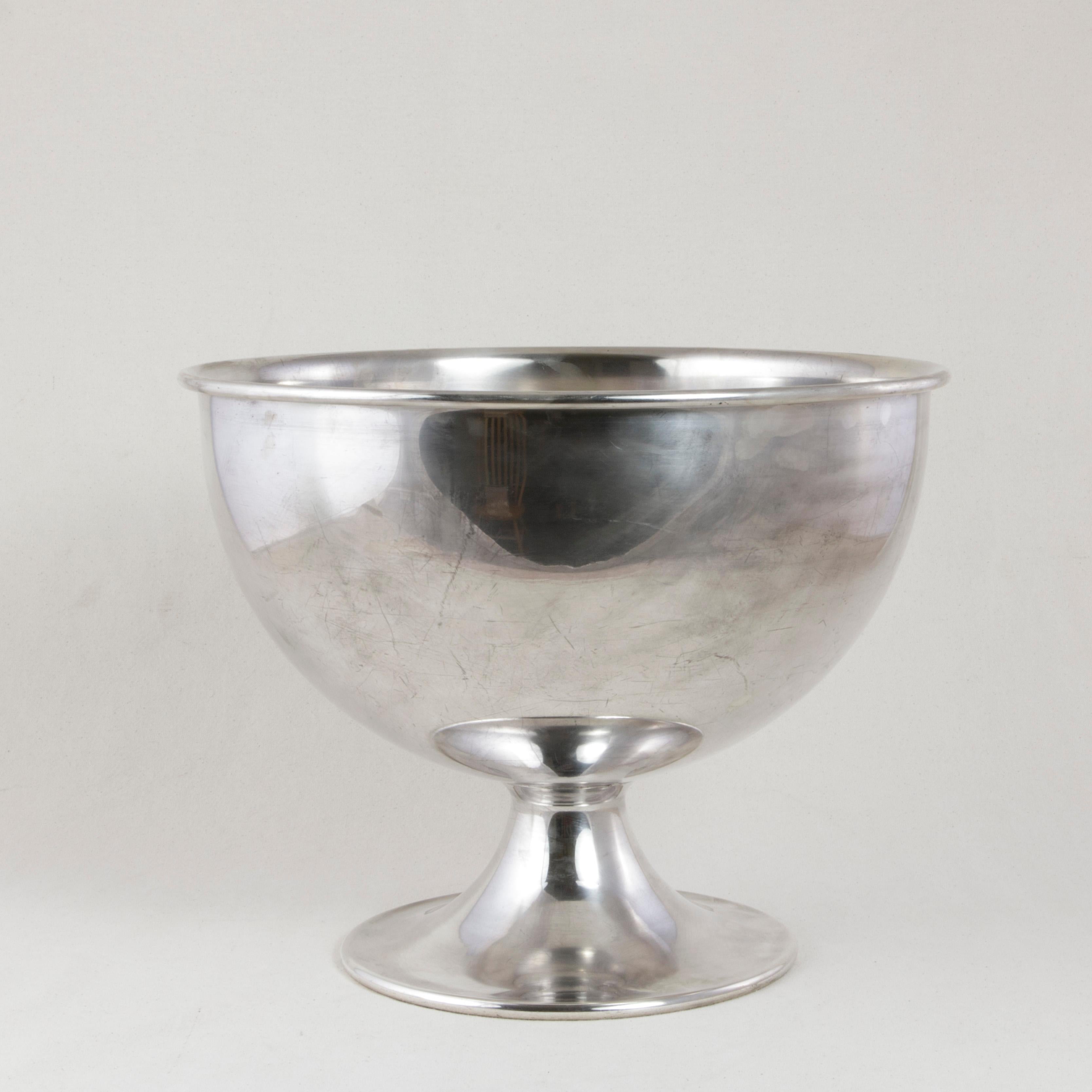 German Large Midcentury Silver Plate Hotel Champagne Bucket for Four Bottles