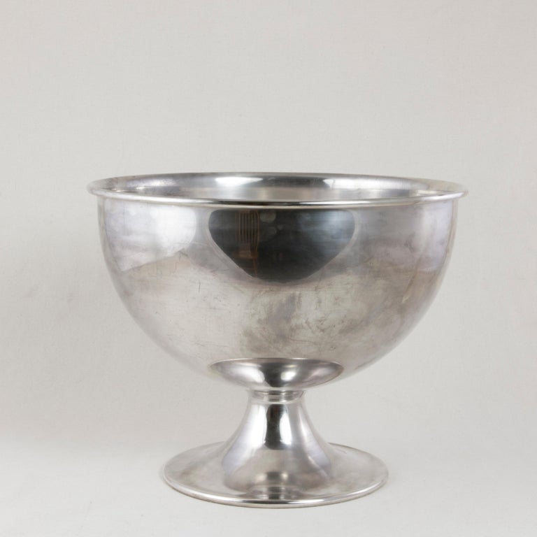 Large Midcentury Silver Plate Hotel Champagne Bucket for Four Bottles