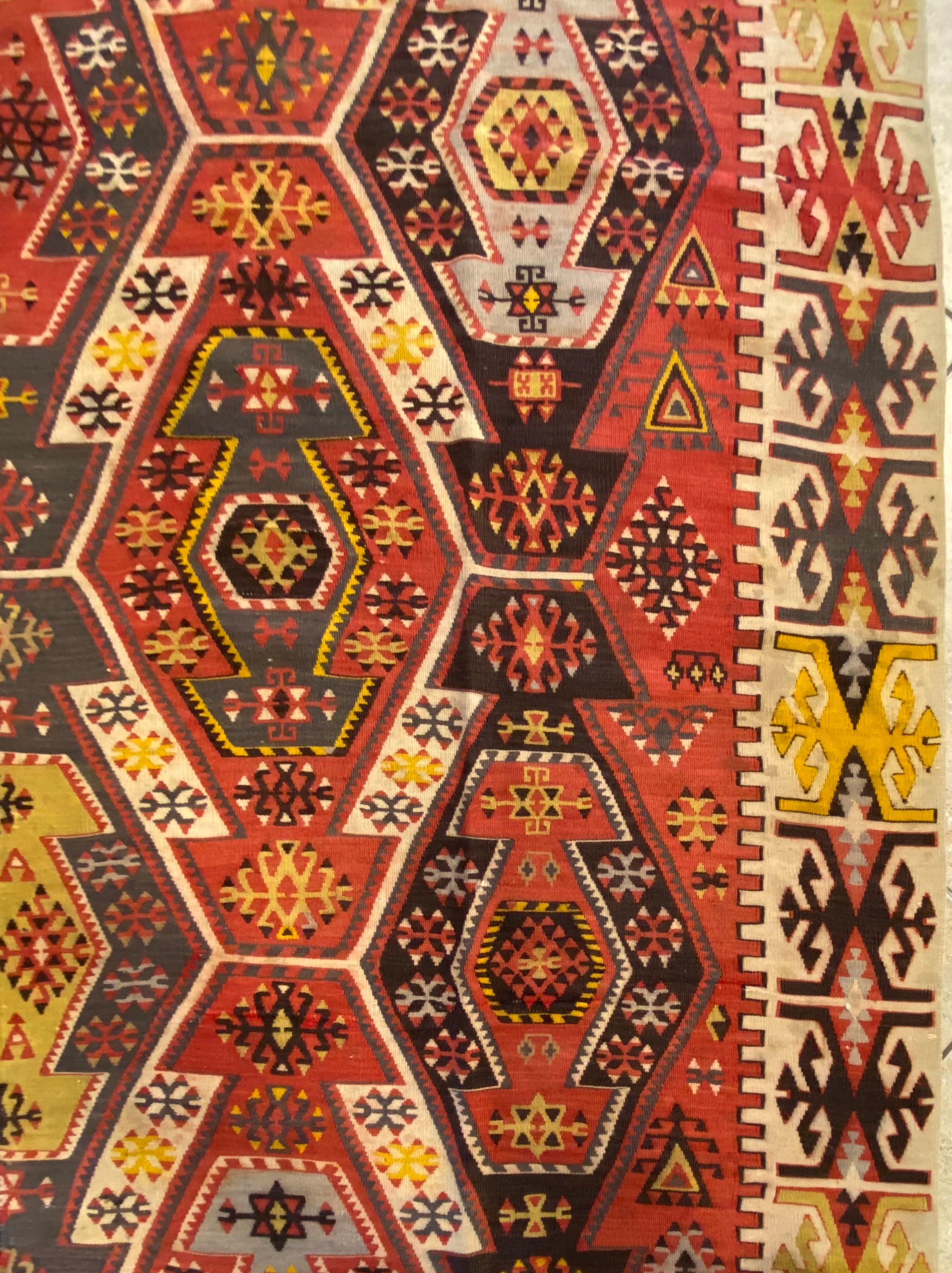 Grand tapis Kilim de style tribal du sud-ouest américain en vente 2