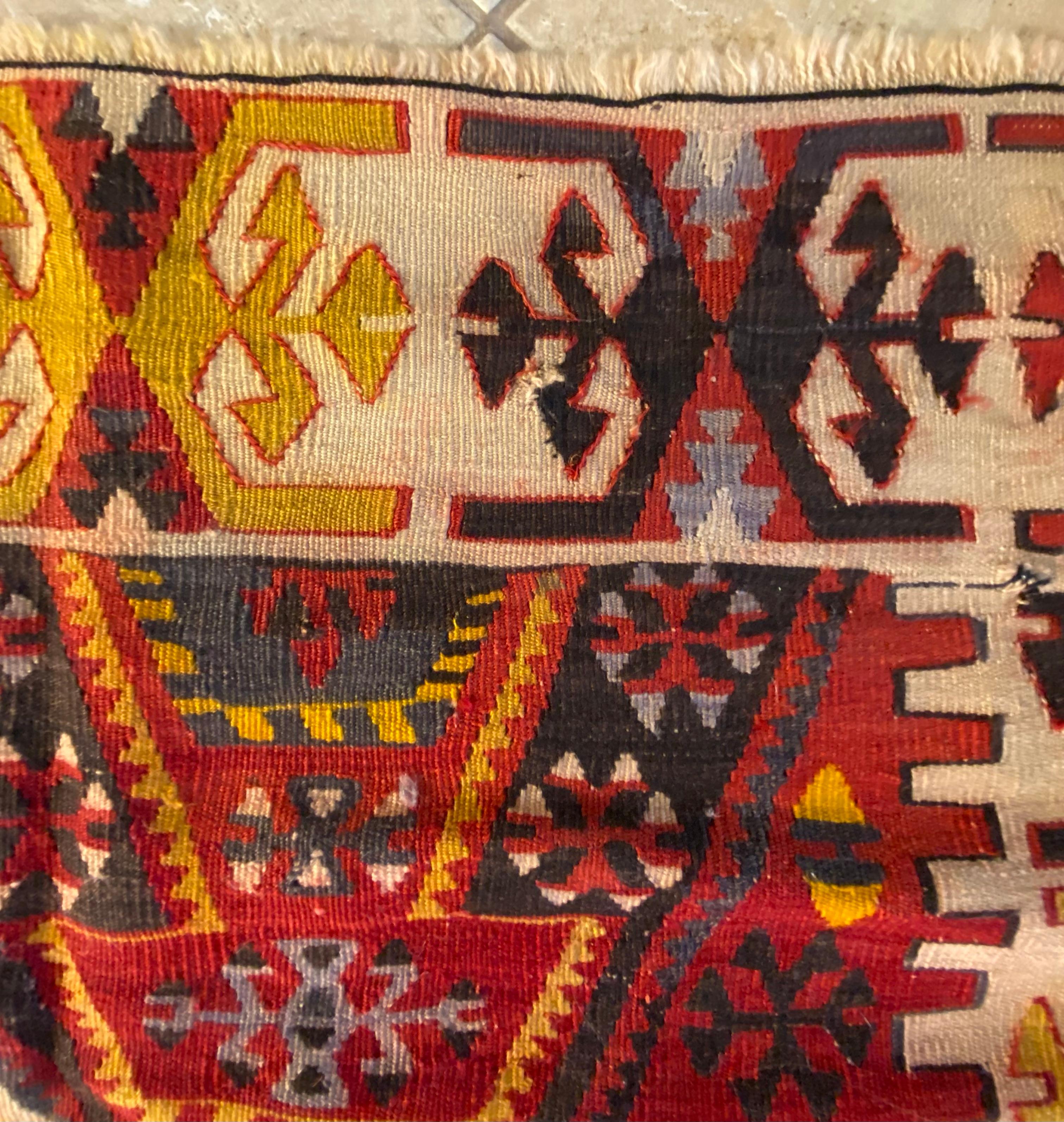 Hand-Woven Large American Southwestern Tribal Style Kilim Rug For Sale