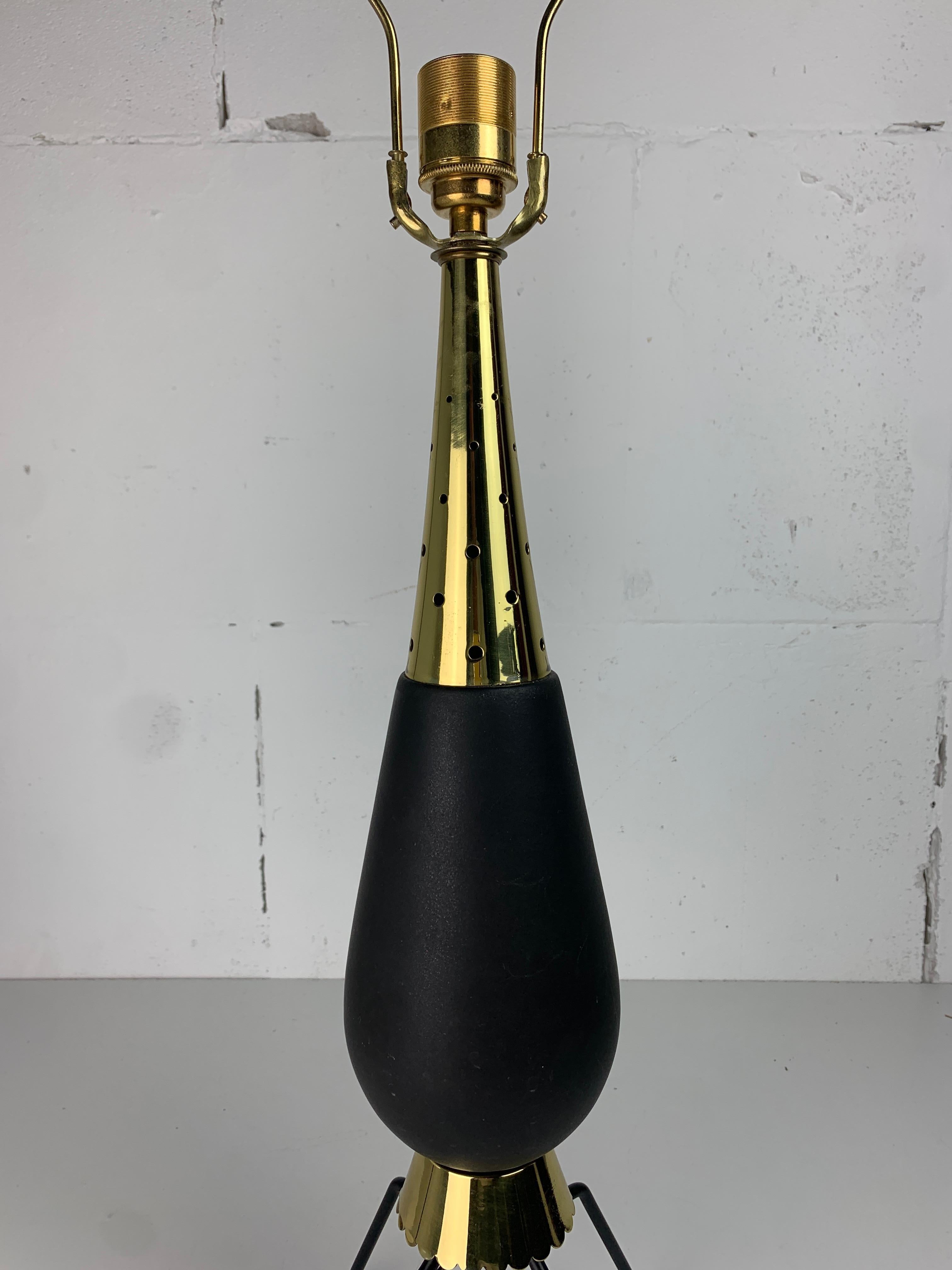 Grande lampe de table en laiton de style Sputnik du milieu du siècle, US 1950s en vente 5