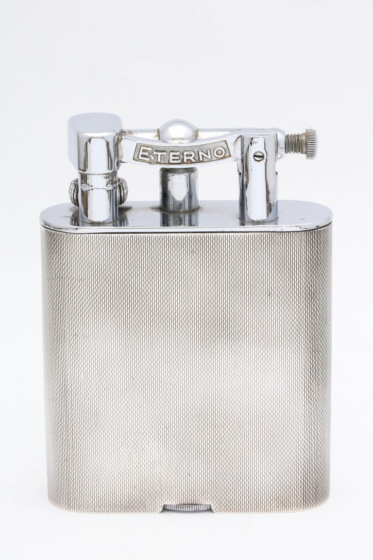 Large Midcentury Sterling Silver Table Lighter at 1stDibs