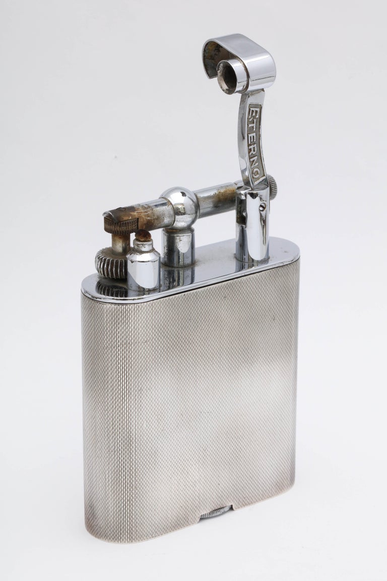 Large Midcentury Sterling Silver Table Lighter at 1stDibs