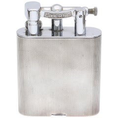 Large Midcentury Sterling Silver Table Lighter