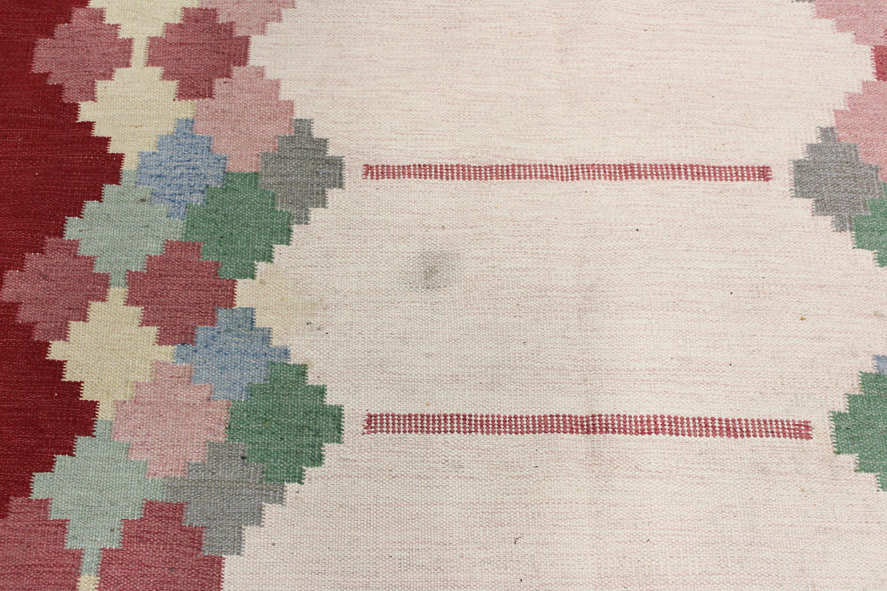 Mid-20th Century Large Midcentury Swedish Flat Weave Carpet, 1950s For Sale