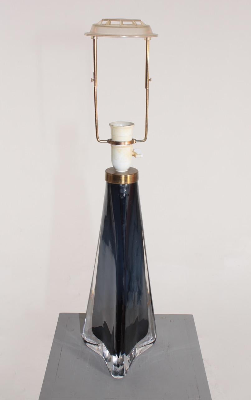 Mid-20th Century Large Midcentury Table Lamp Designed by Carl Fagerlund for Orrefors Glass, 1950s For Sale