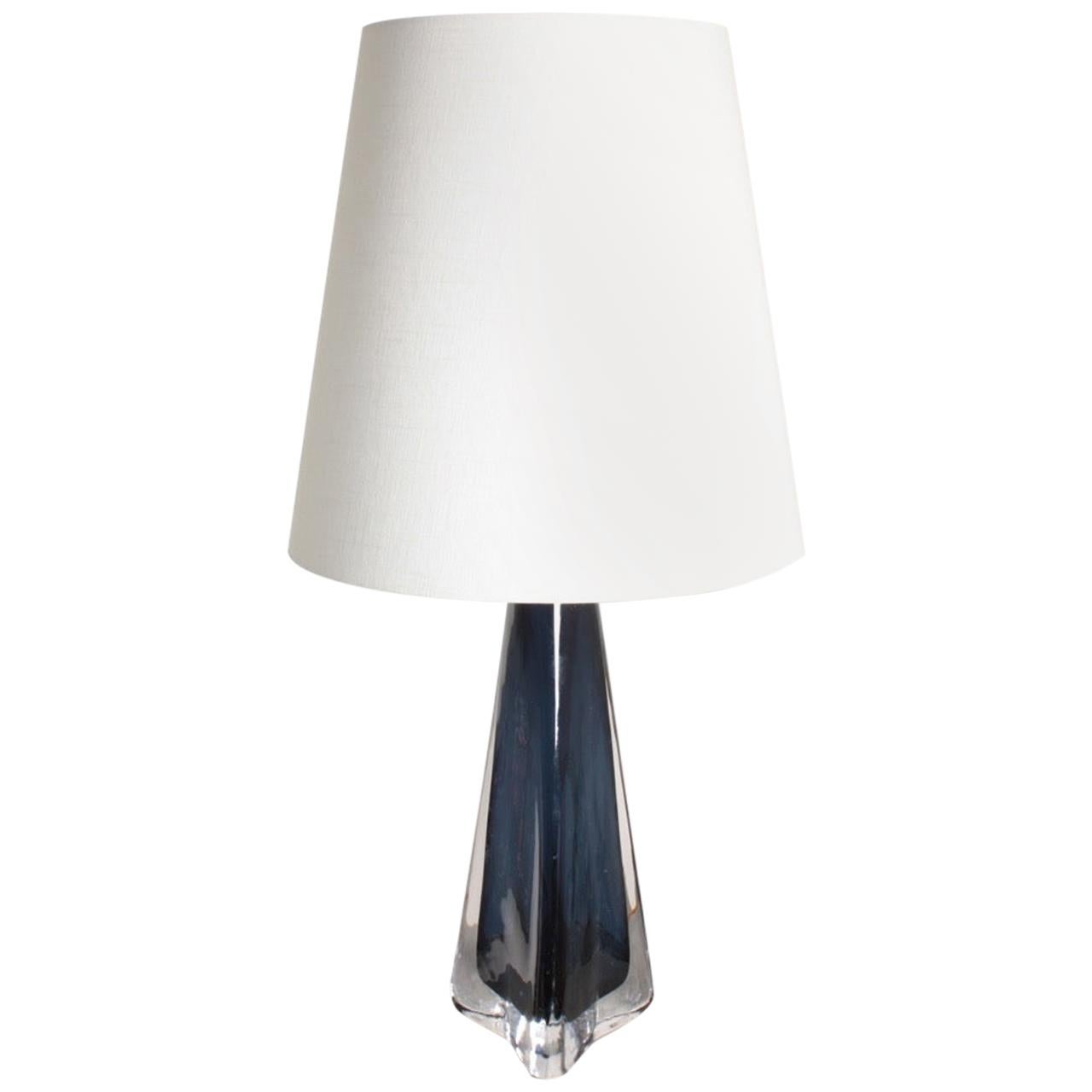 Large Midcentury Table Lamp Designed by Carl Fagerlund for Orrefors Glass, 1950s For Sale