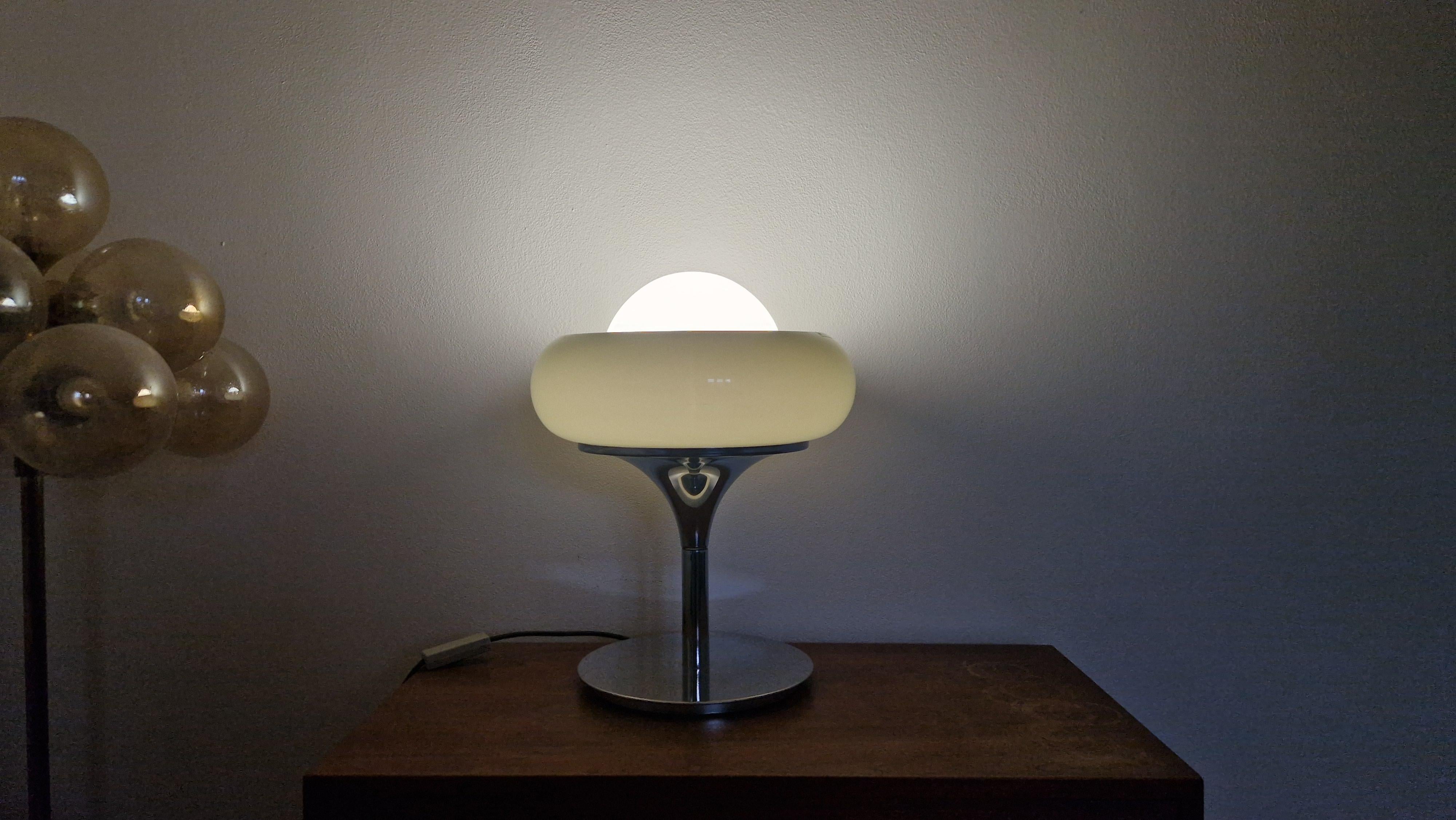 Large Midcentury Table Lamp Meblo, designed by Harvey Guzzini, Italy, 1970s 4