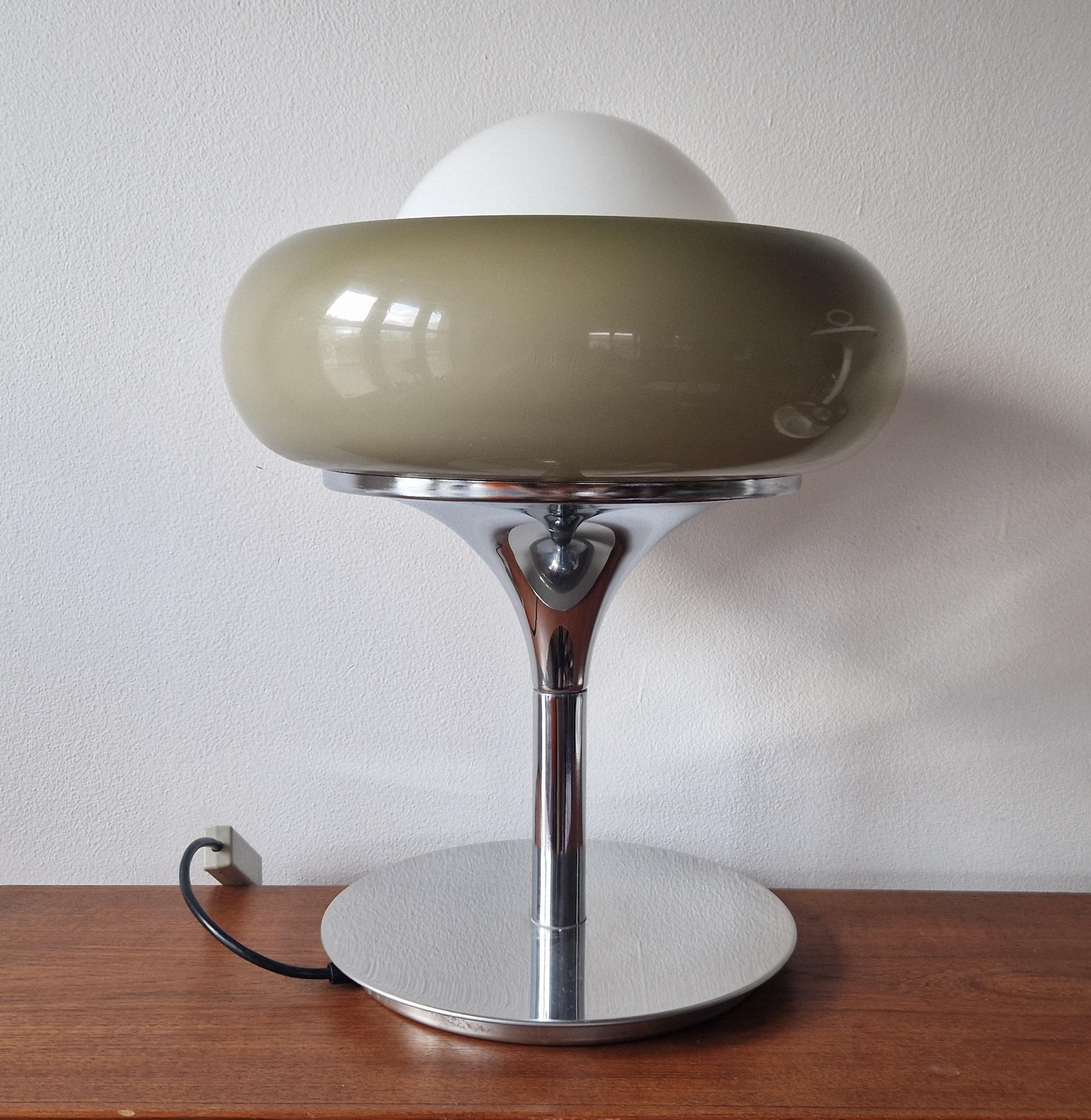 Large Midcentury Table Lamp Meblo, designed by Harvey Guzzini, Italy, 1970s In Good Condition In Praha, CZ