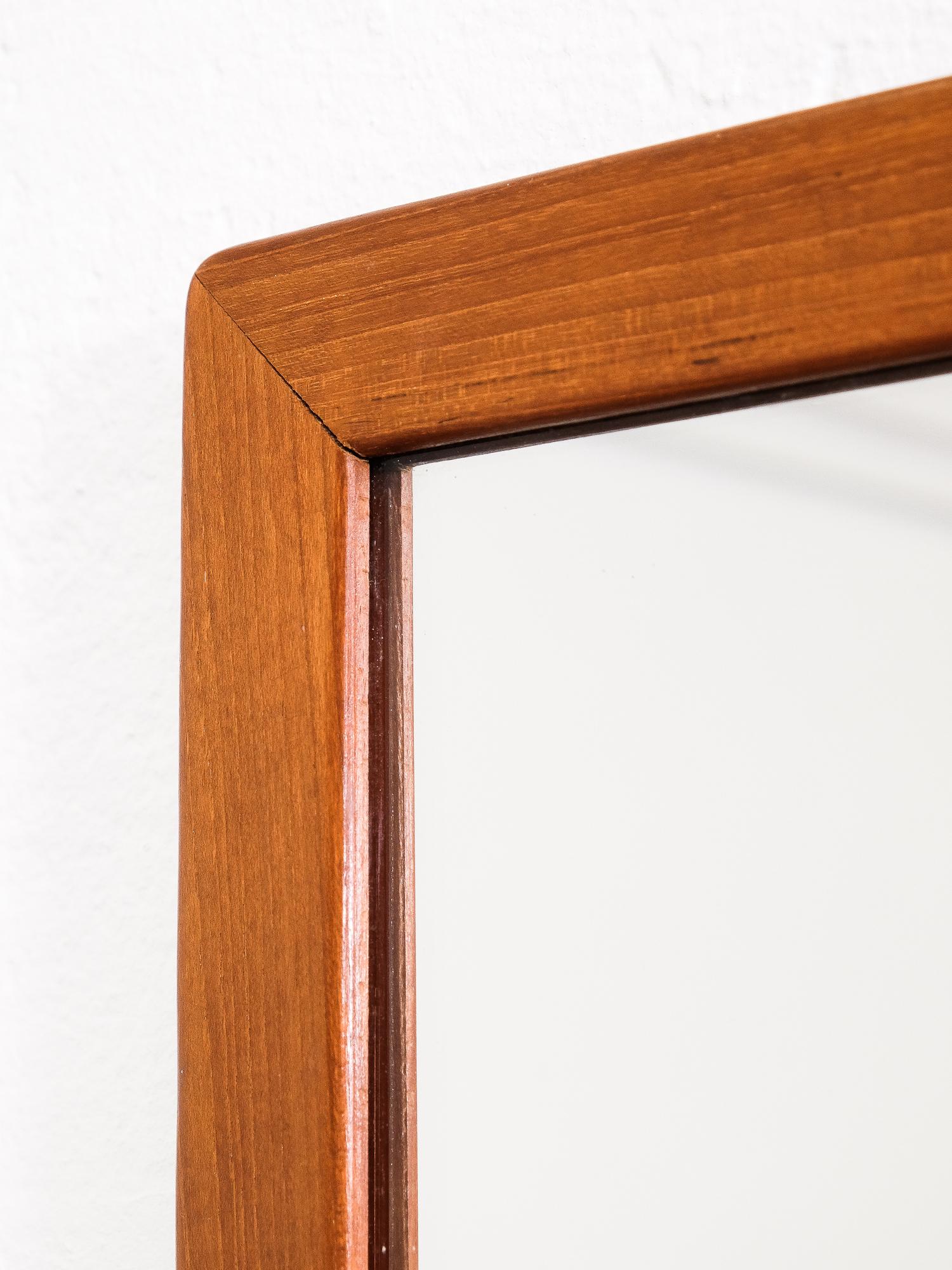 Scandinavian Modern Large Midcentury Teak Wall Mirror, Sweden, 1960s