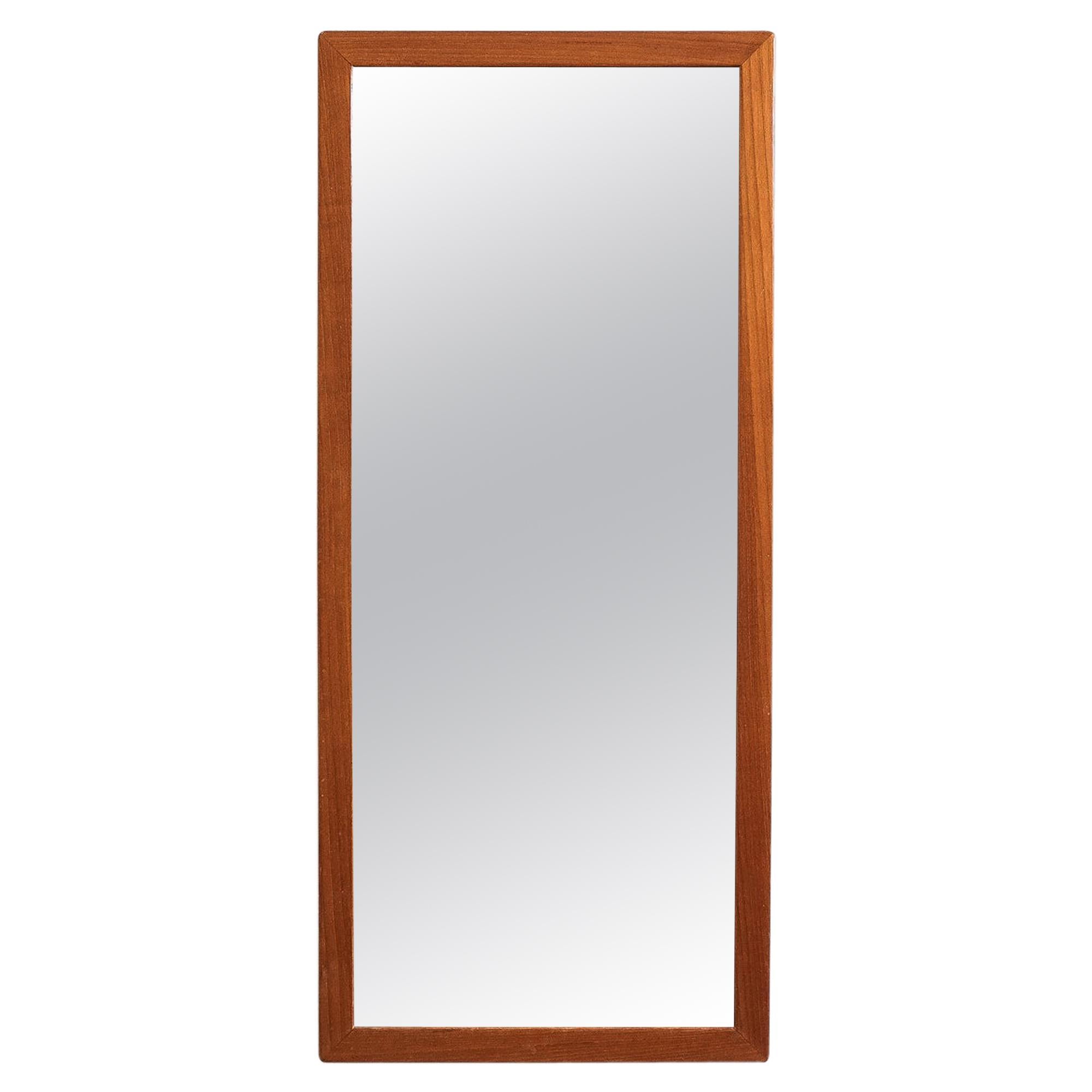 Large Midcentury Teak Wall Mirror, Sweden, 1960s