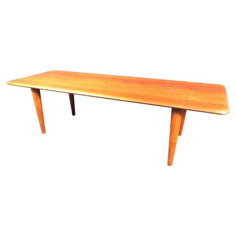 Large Midcentury Teak Wood Coffee Table For Sale at 1stDibs
