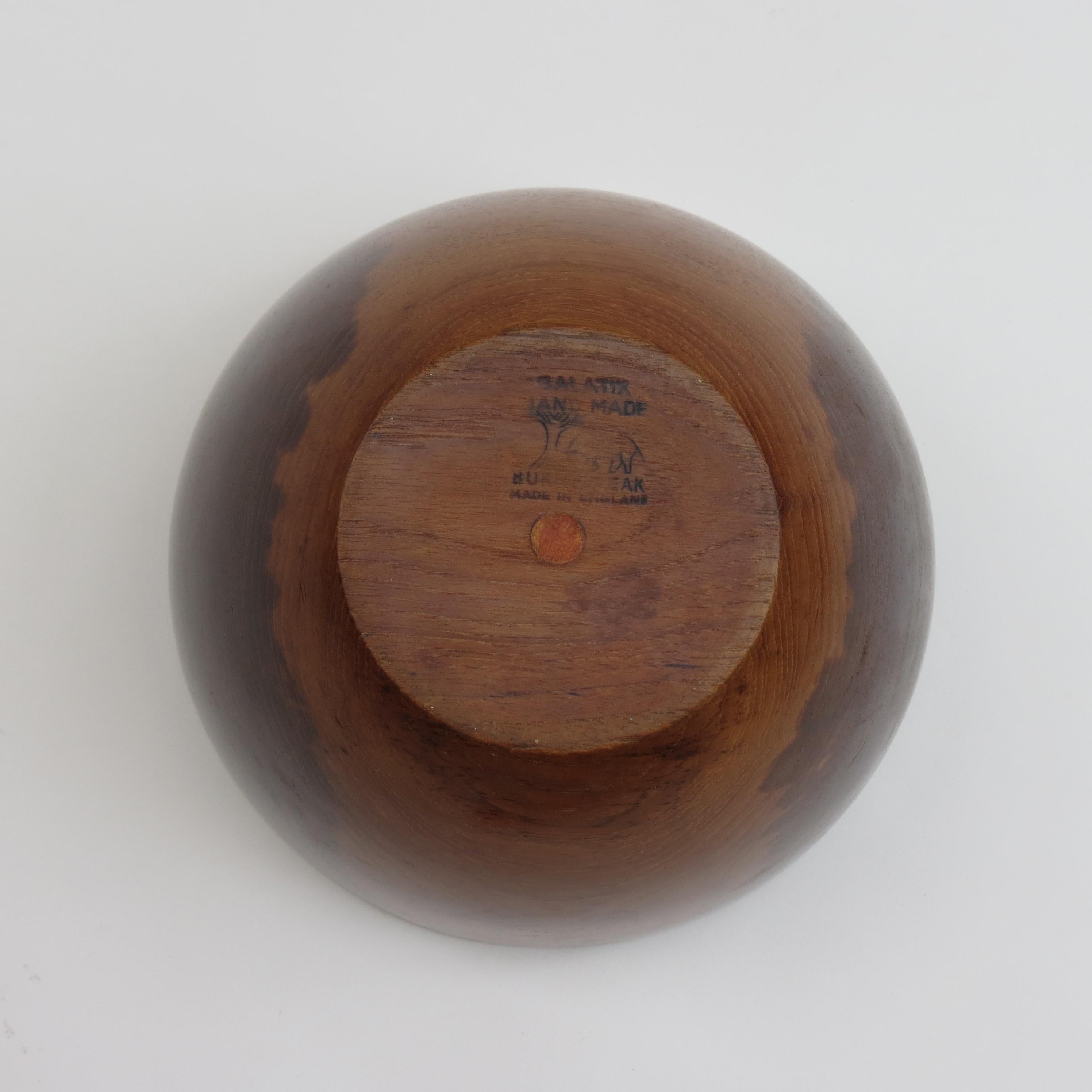 Large Midcentury Teak Wooden Bowl by Galatix, England, 1970s In Good Condition In Stow on the Wold, GB